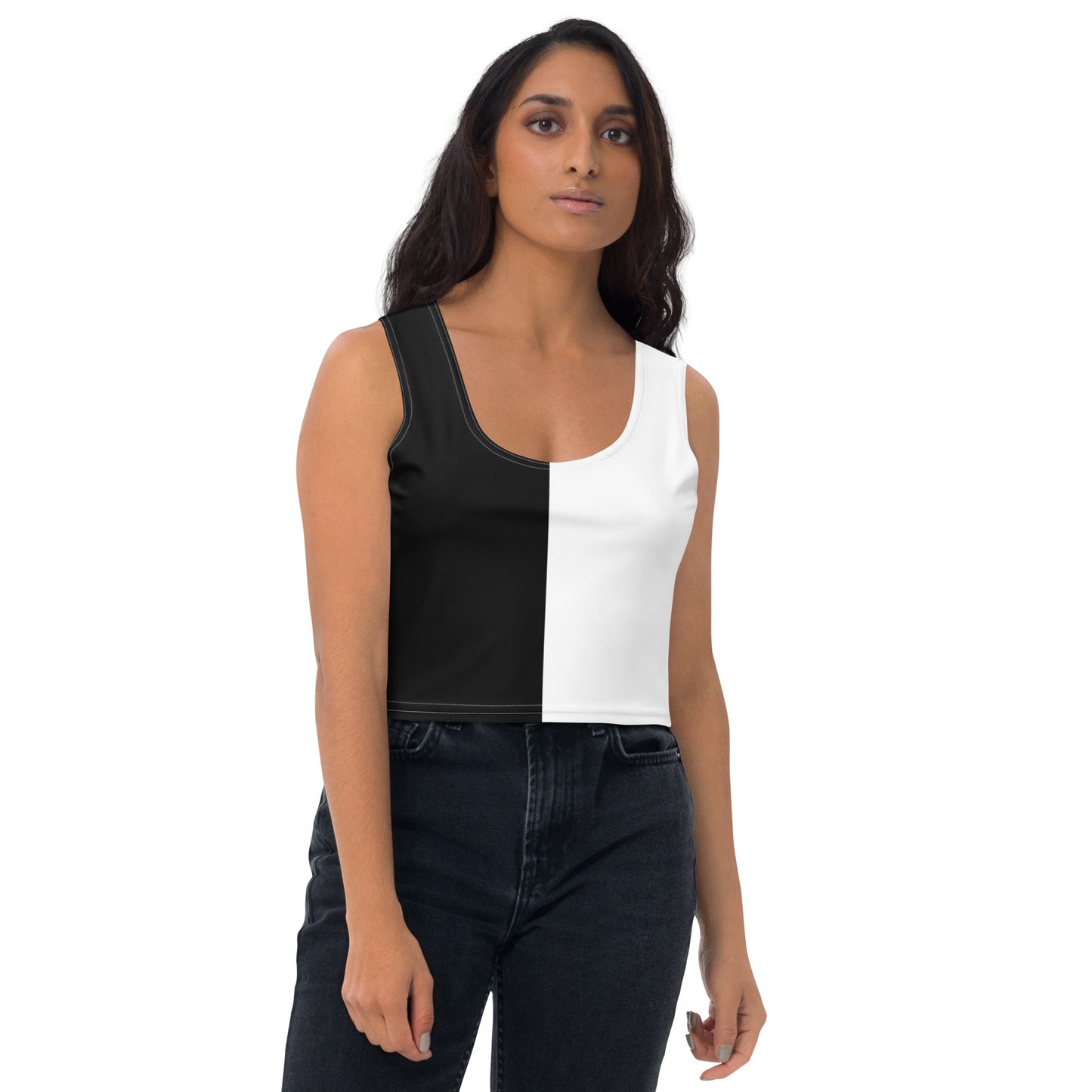 Half Black Half White - Womens Crop Top - iSAW Company