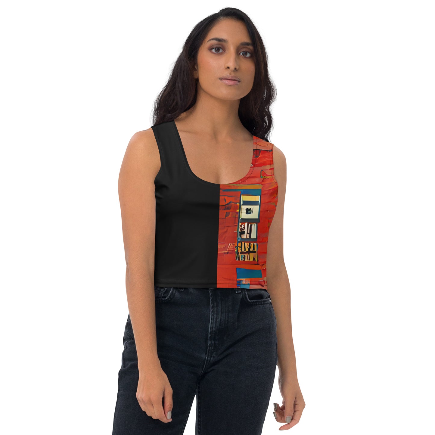 Half Black Half Hónghǎi - Womens Crop Top - iSAW Company