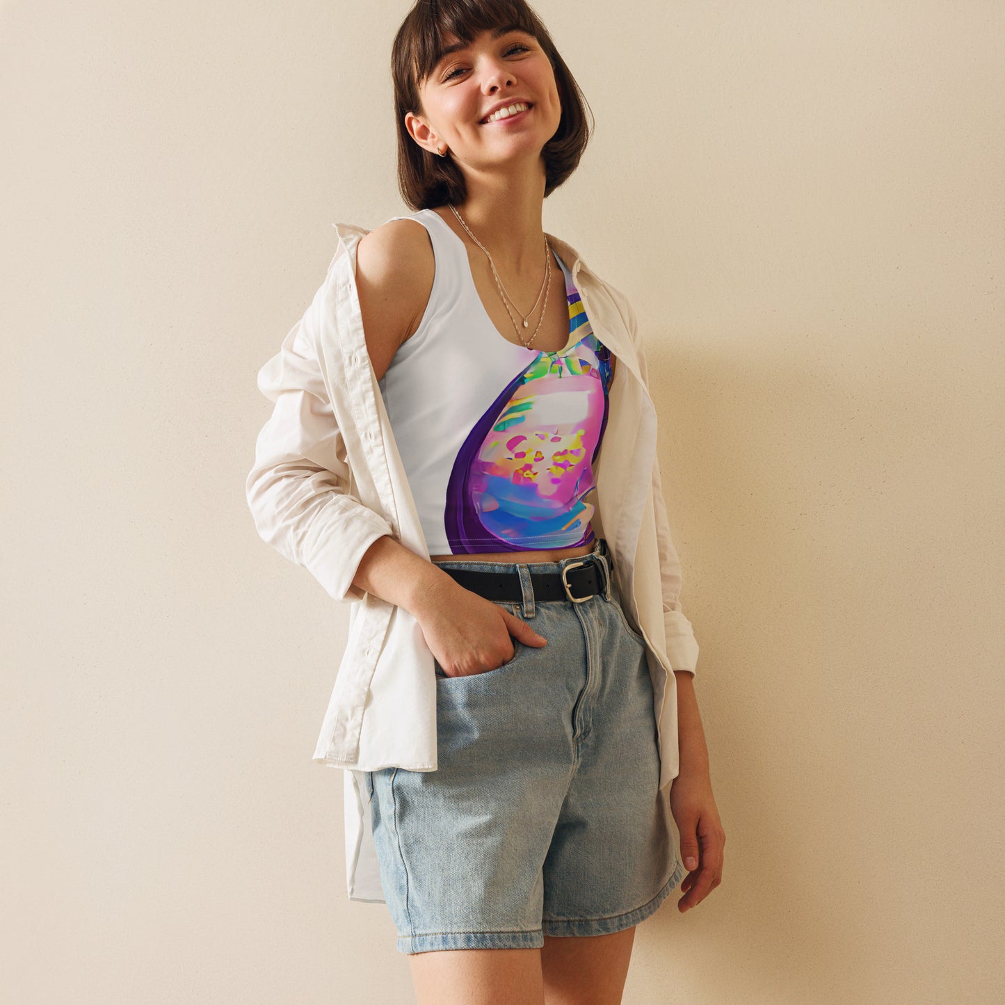 Hippie Guitar - Womens Crop Top - iSAW Company