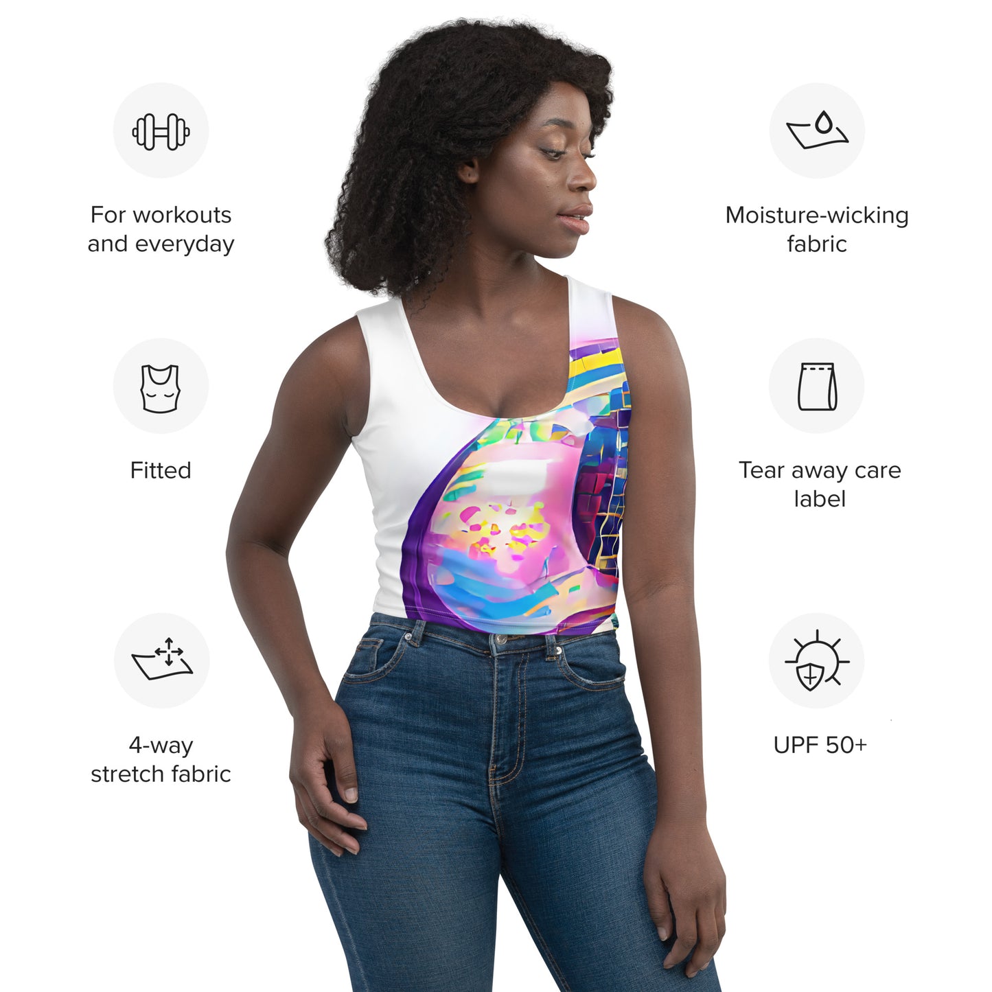 Hippie Guitar - Womens Crop Top - iSAW Company