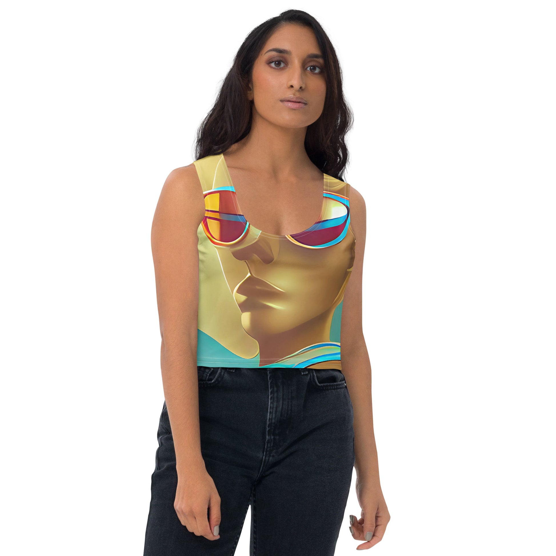 Retro Cool Blue - Womens Crop Top - iSAW Company