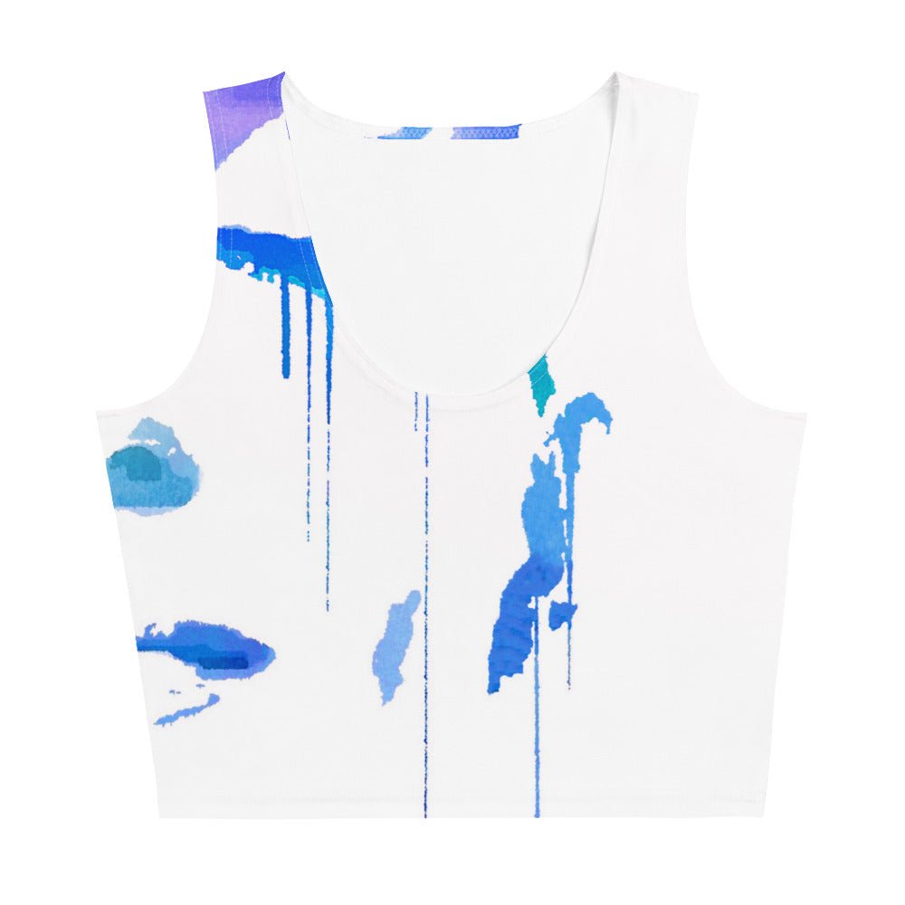 Tracks of My Tears - Womens Blue Crop Top - iSAW Company