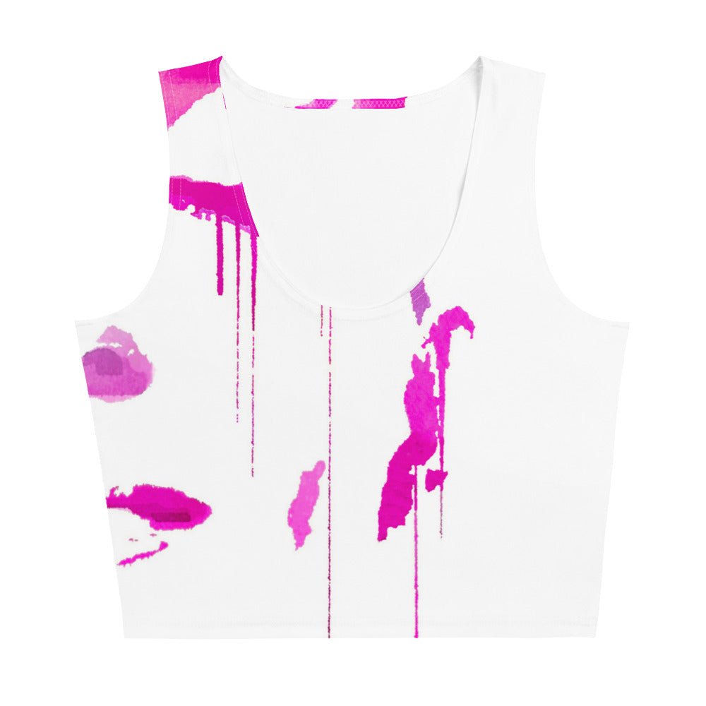 Tracks of My Tears - Womens Pink Crop Top - iSAW Company