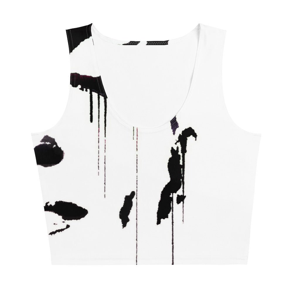 Tracks of My Tears - Womens Black Crop Top - iSAW Company