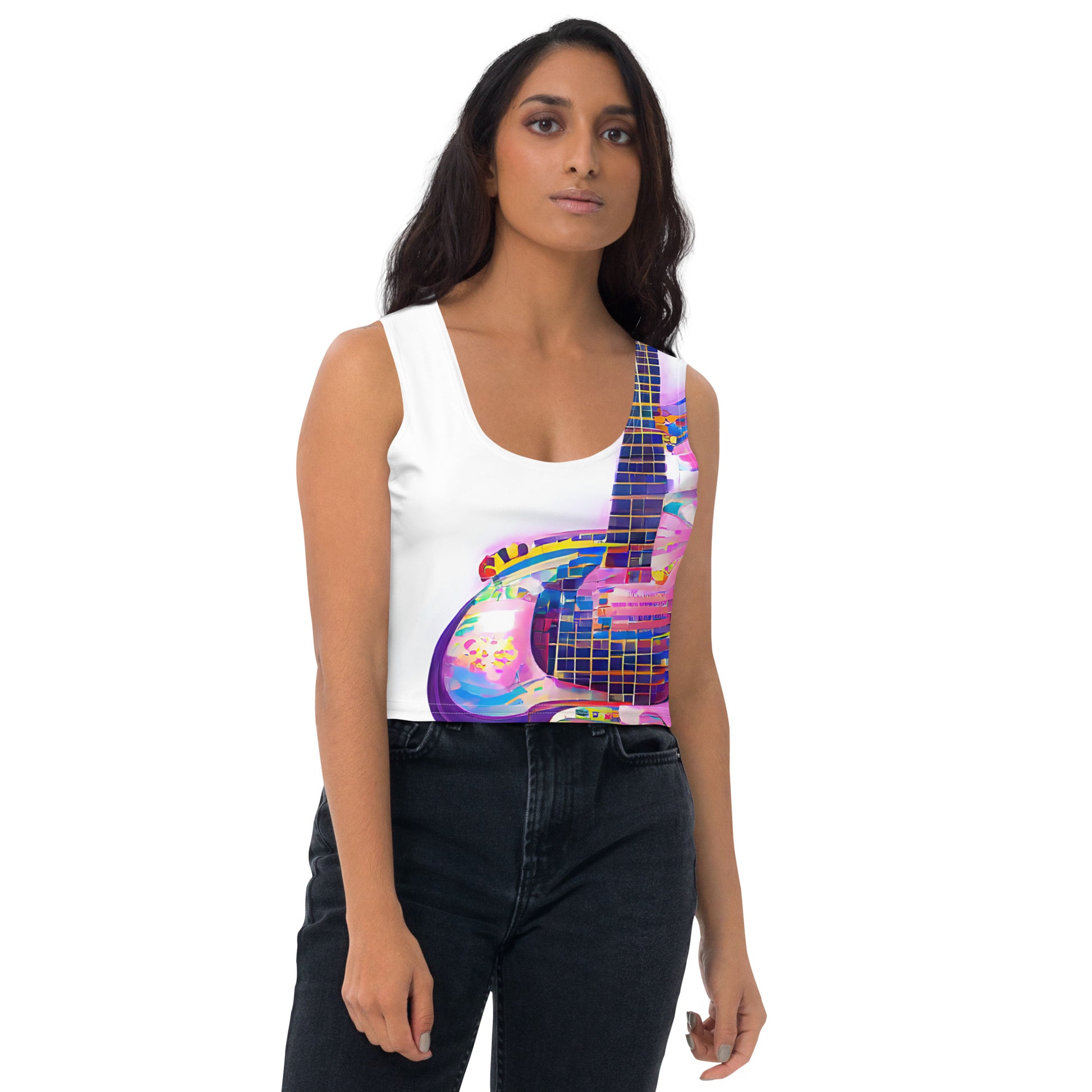 Hippie Guitar - Womens Crop Top - iSAW Company