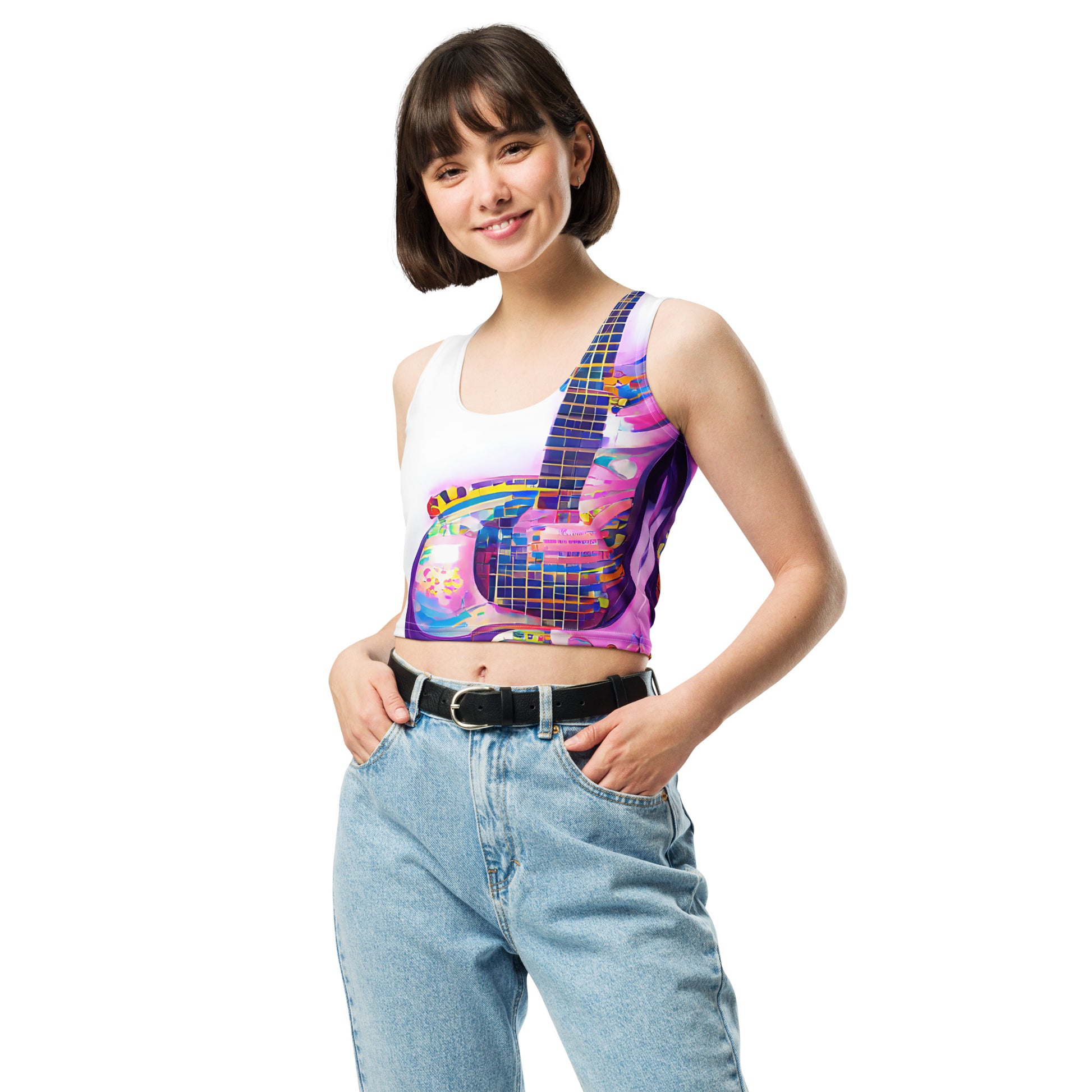 Hippie Guitar - Womens Crop Top - iSAW Company