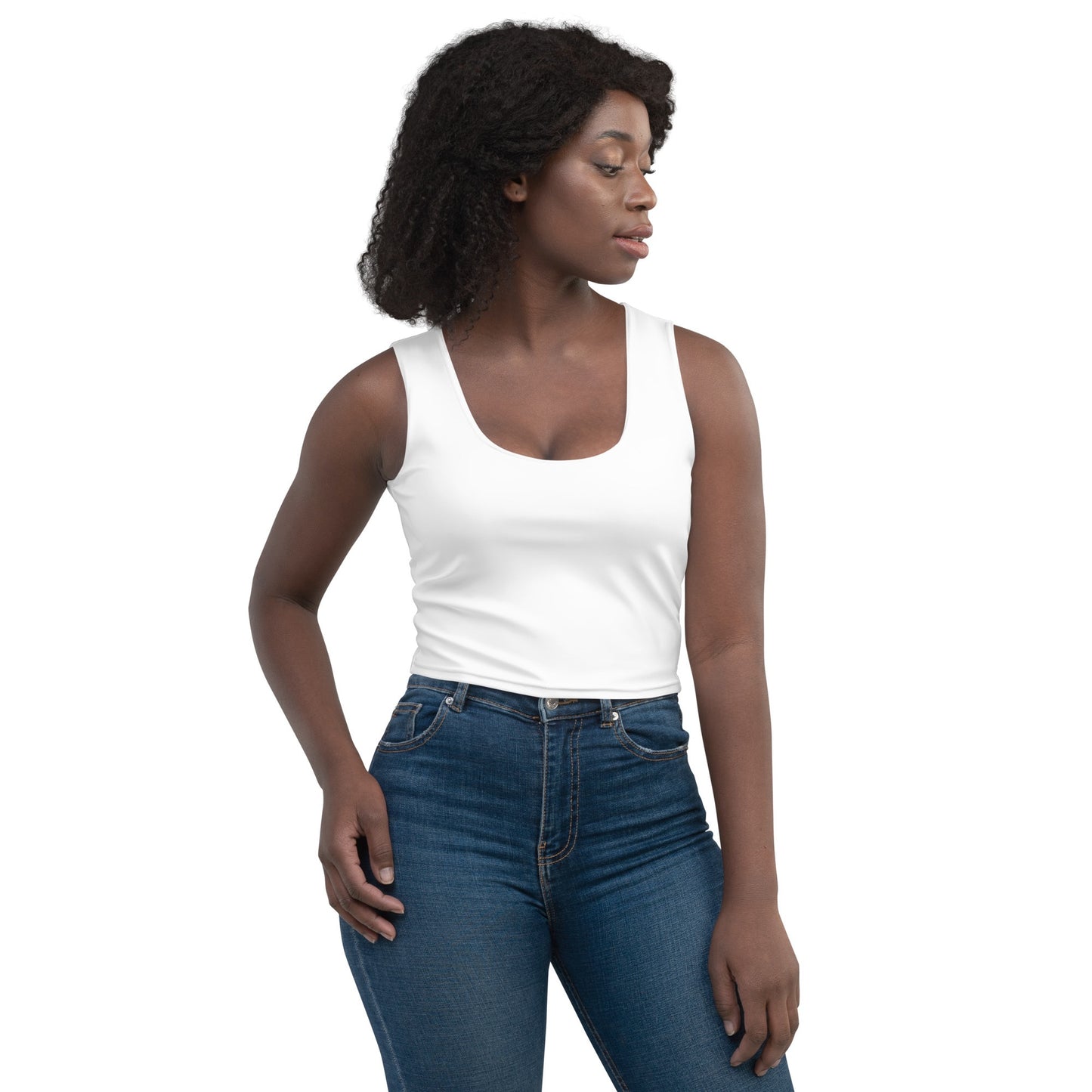 iSAW Womens White Crop Top - Comfort Fit - iSAW Company