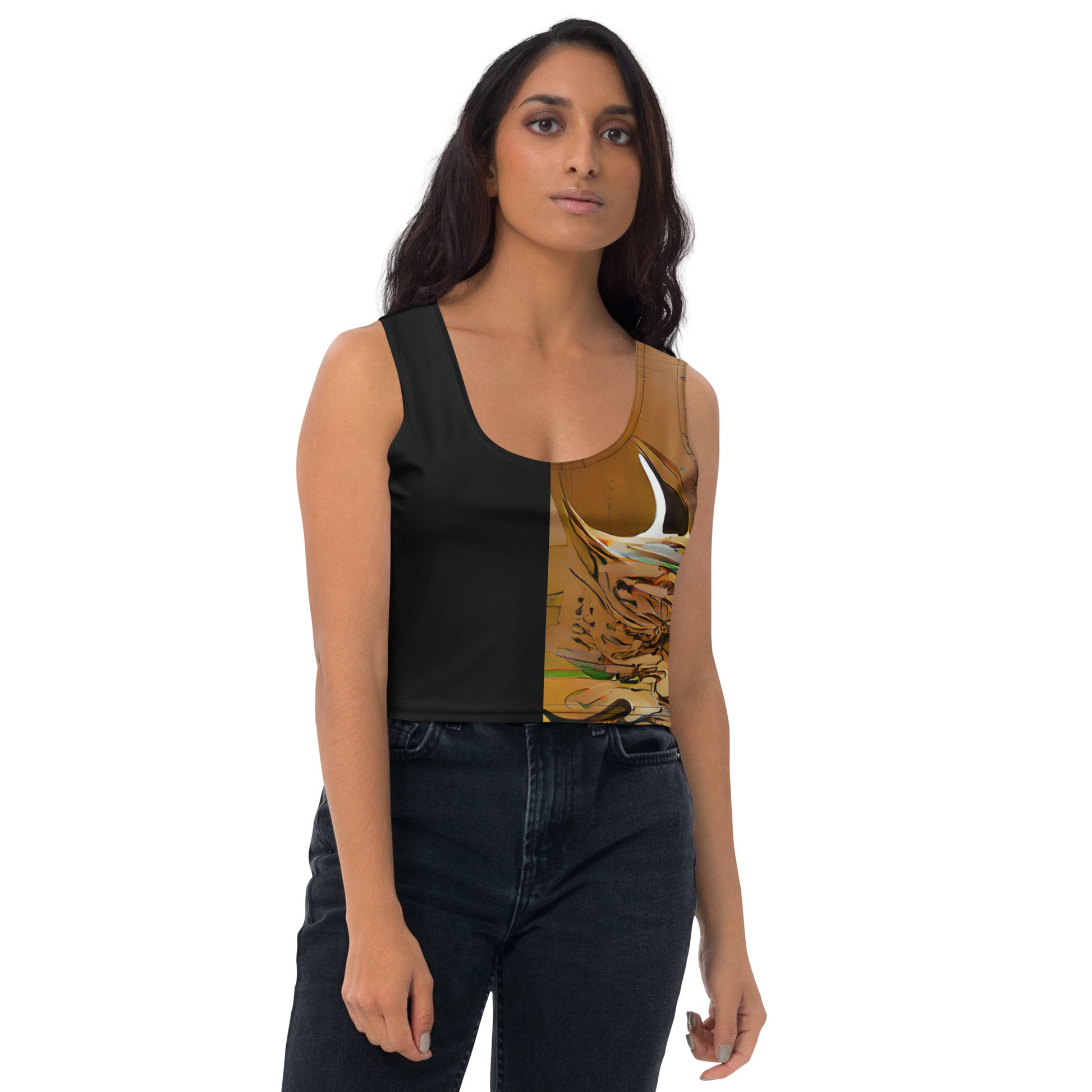 Half Black Half Gāolàng - Womens Crop Top - iSAW Company