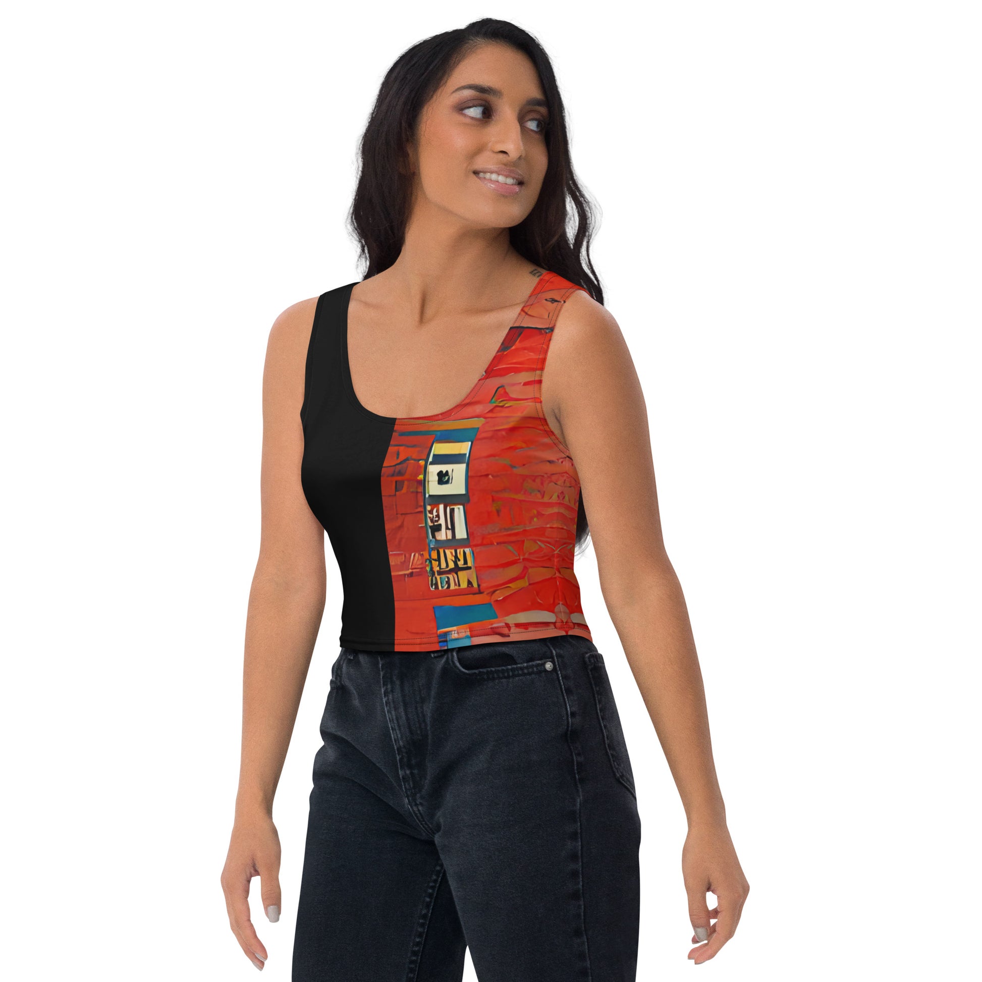 Half Black Half Hónghǎi - Womens Crop Top - iSAW Company