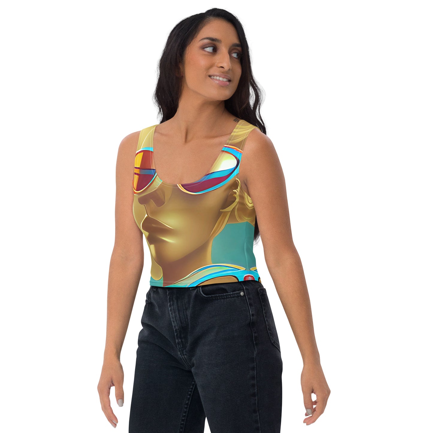 Retro Cool Blue - Womens Crop Top - iSAW Company