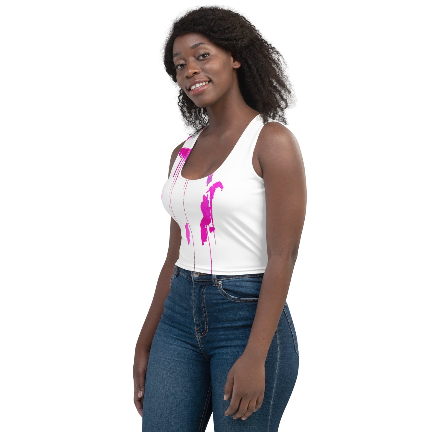 Tracks of My Tears - Womens Pink Crop Top - iSAW Company