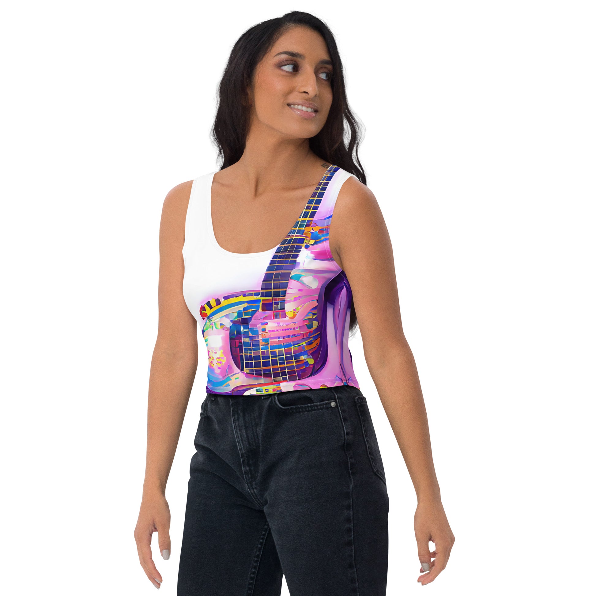 Hippie Guitar - Womens Crop Top - iSAW Company