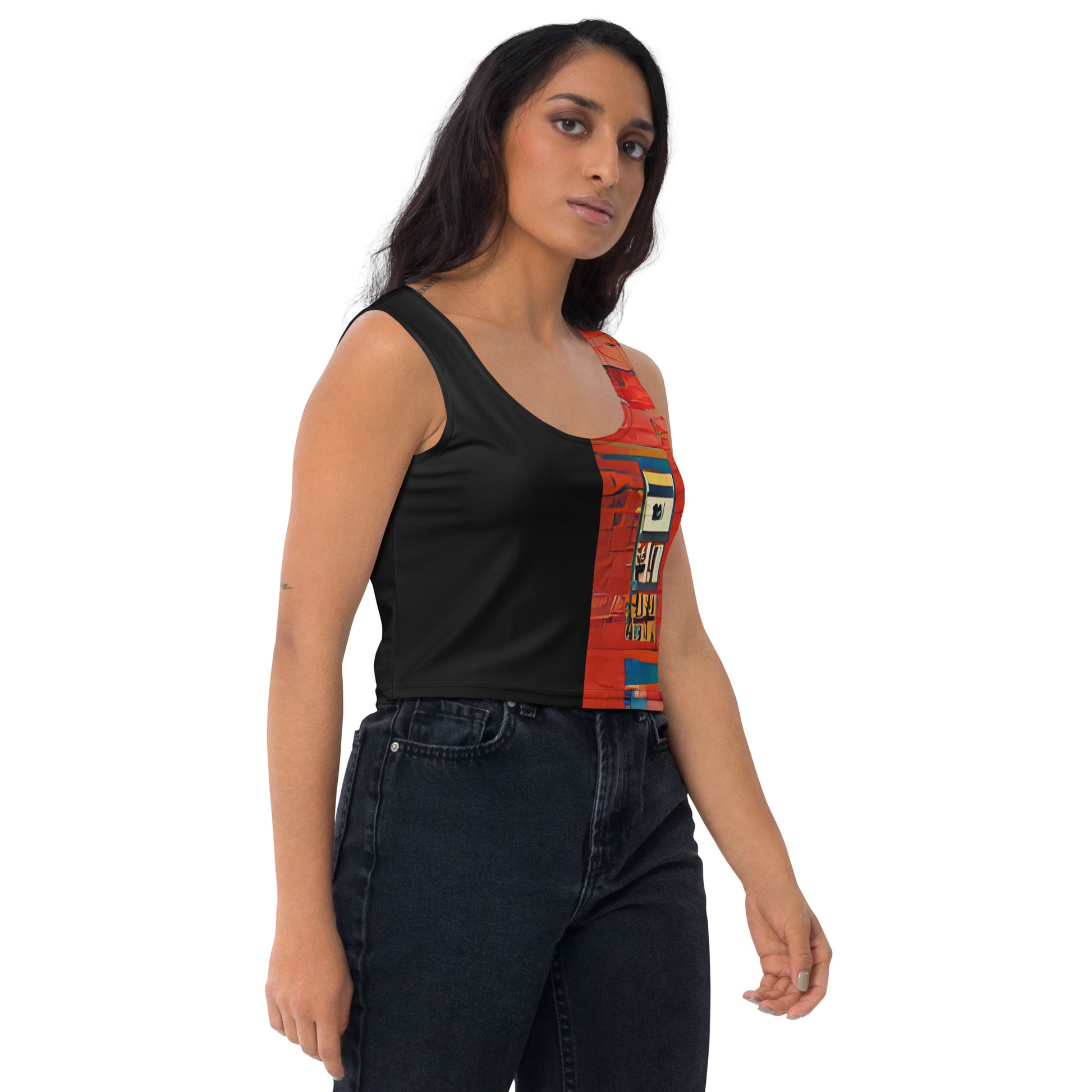 Half Black Half Hónghǎi - Womens Crop Top - iSAW Company