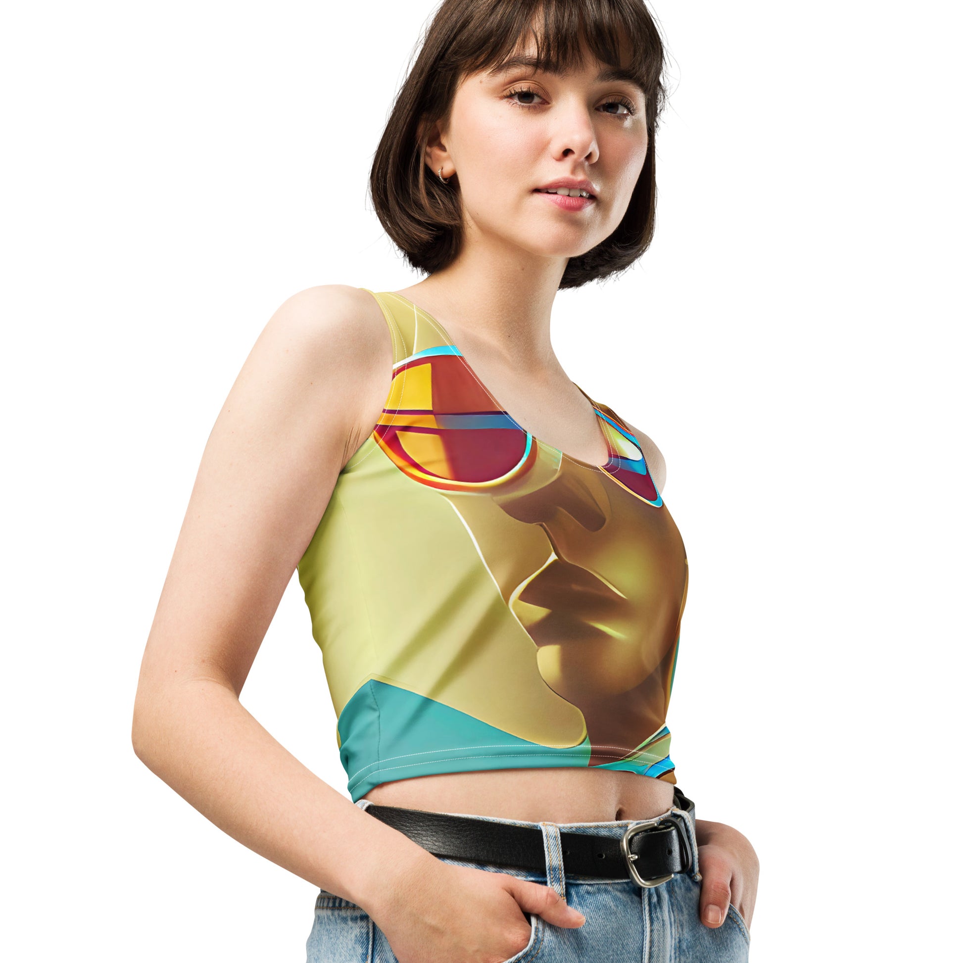 Retro Cool Blue - Womens Crop Top - iSAW Company