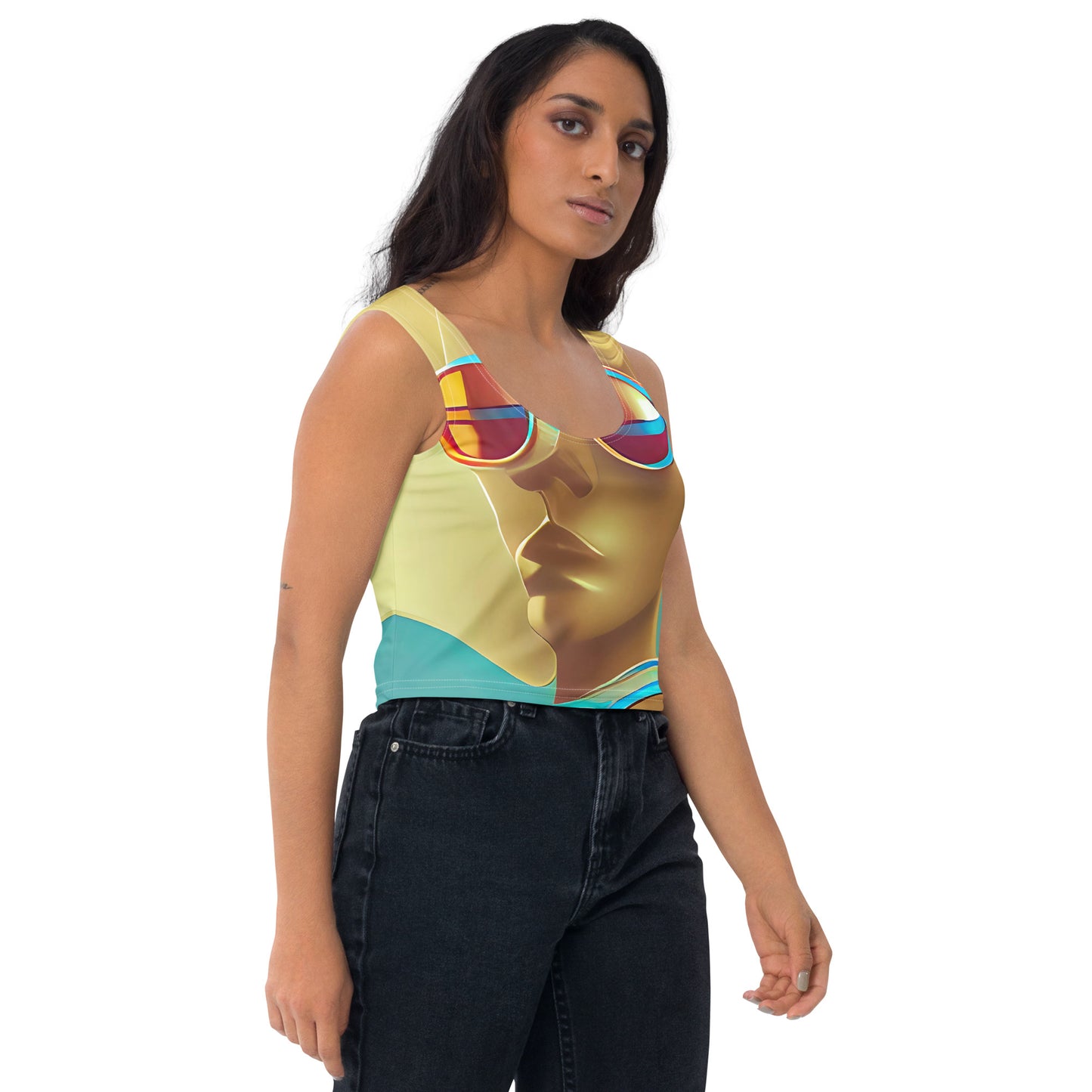 Retro Cool Blue - Womens Crop Top - iSAW Company