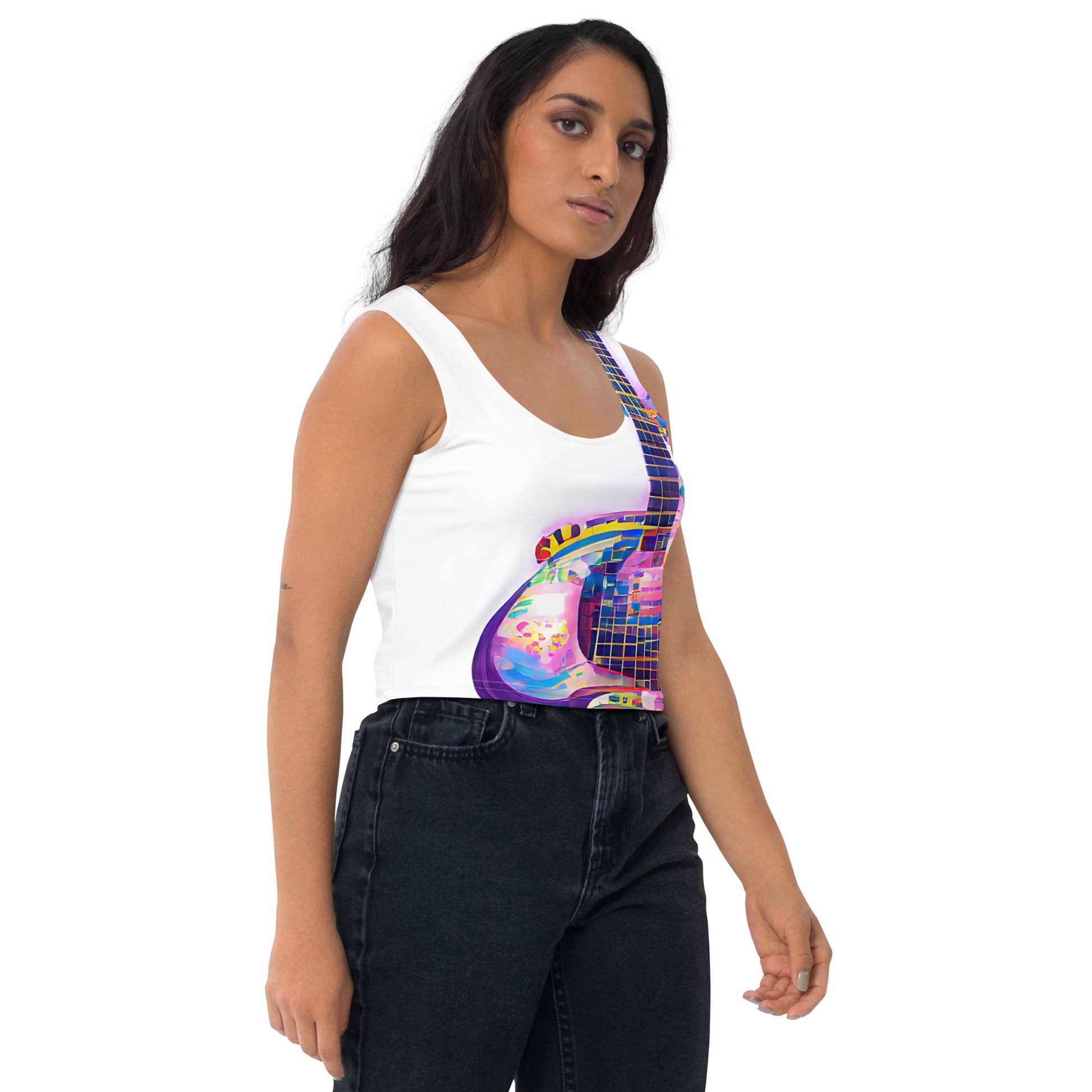 Hippie Guitar - Womens Crop Top - iSAW Company