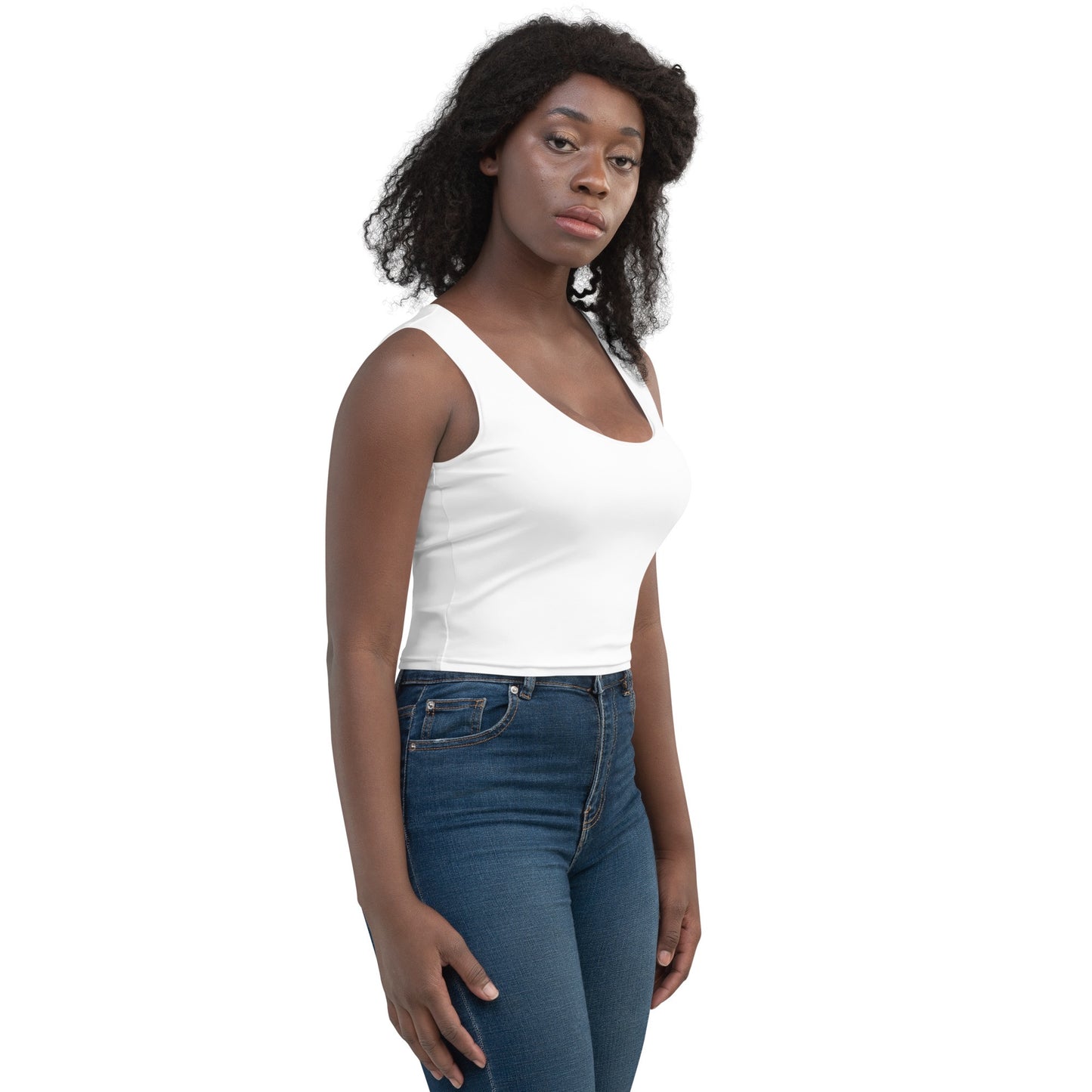 iSAW Womens White Crop Top - Comfort Fit - iSAW Company