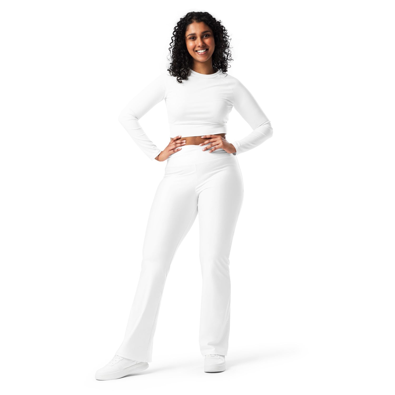 iSAW Womens White Flare Leggings - Comfort Fit - iSAW Company
