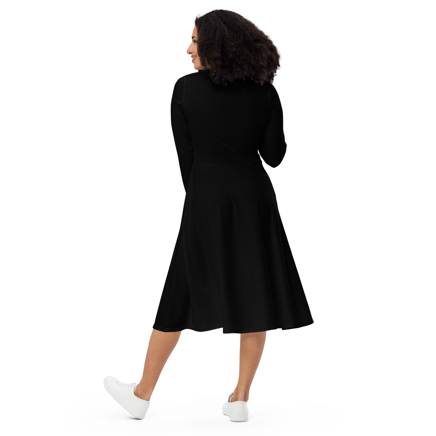 iSAW Womens Black Long Sleeve Midi Dress - iSAW Company