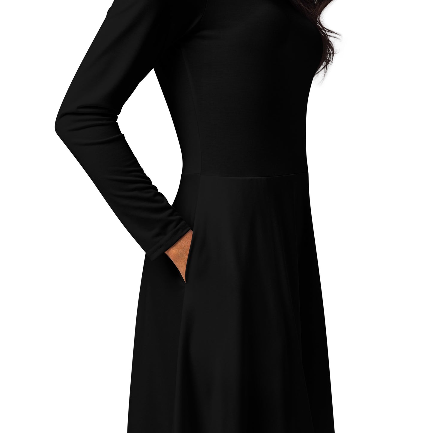 iSAW Womens Black Long Sleeve Midi Dress - iSAW Company