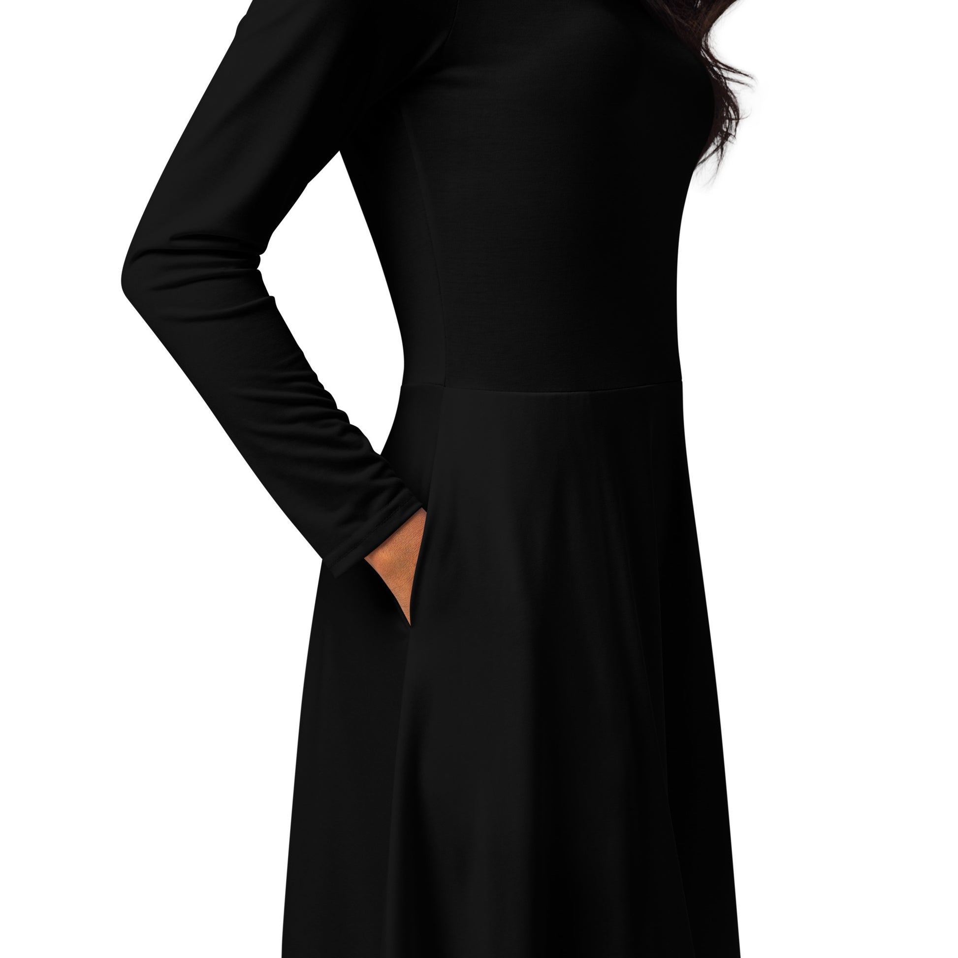 iSAW Womens Black Long Sleeve Midi Dress - iSAW Company
