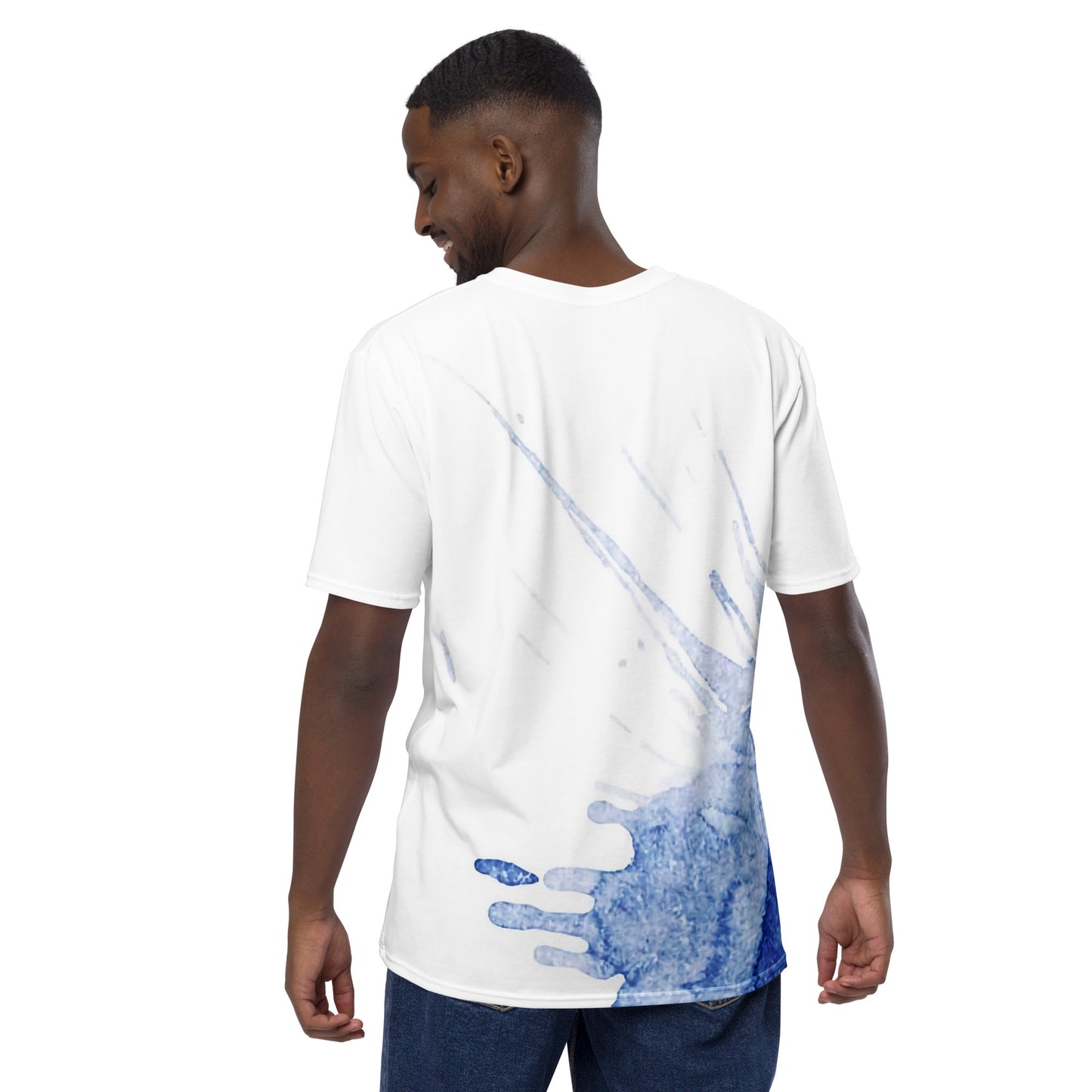 Watercolour Blue Splash - Mens T-Shirt - iSAW Company