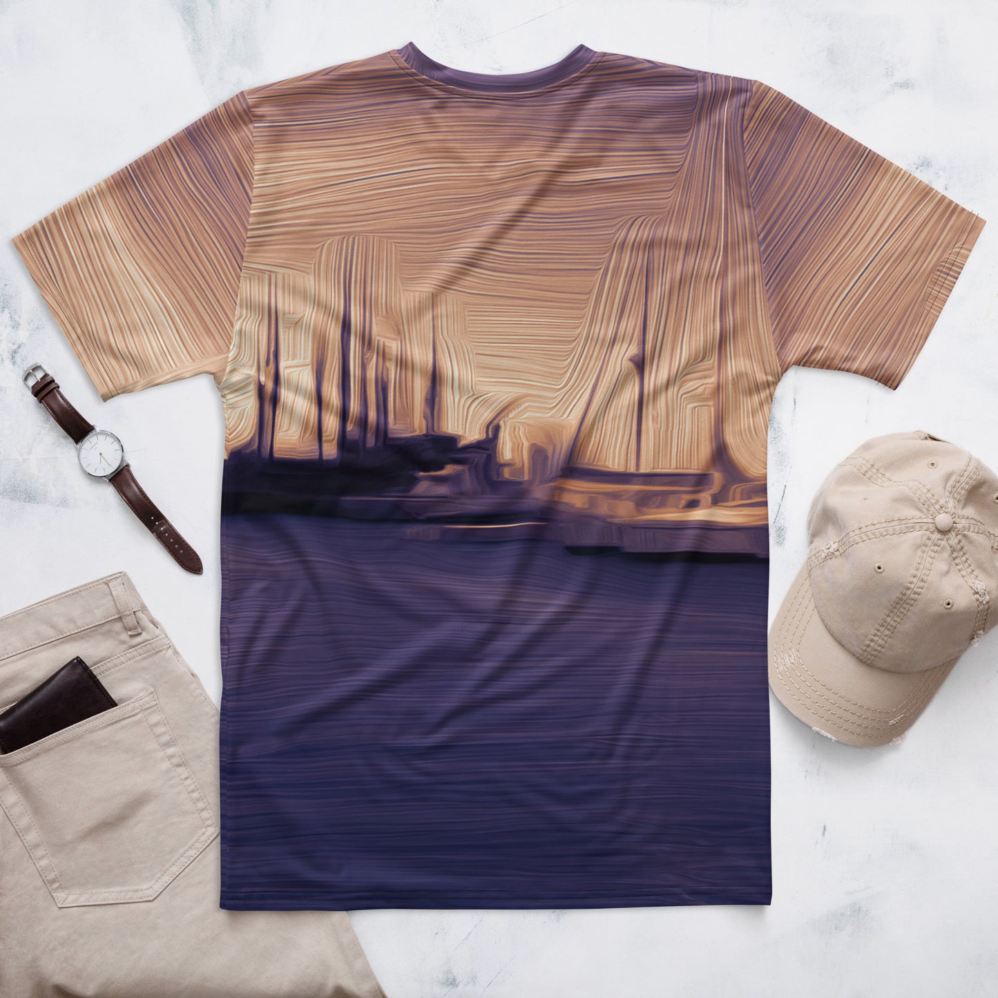 The Sleeping Yachts (at Sunset) - Mens T-Shirt - iSAW Company