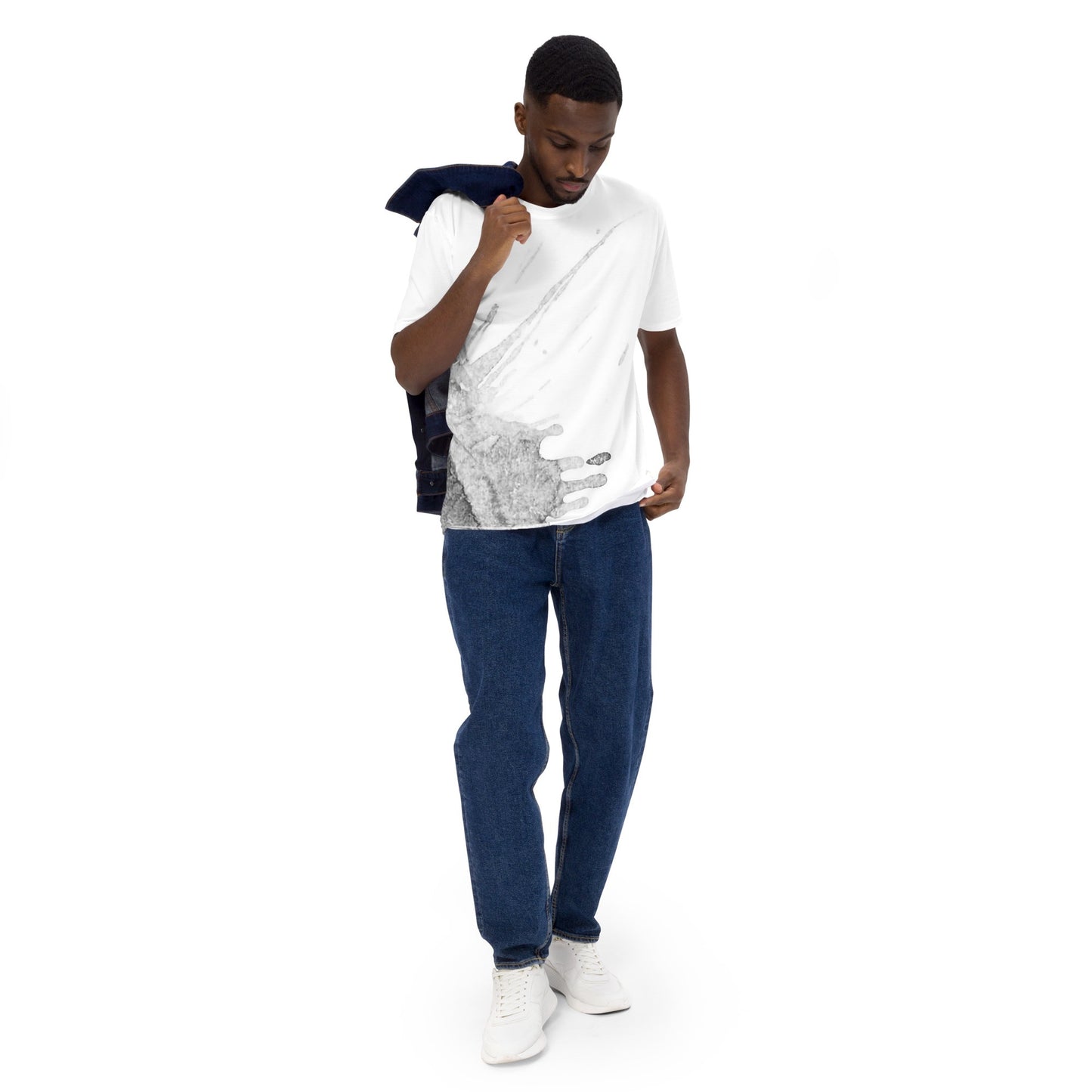 Watercolour Grey Splash - Mens T-Shirt - iSAW Company