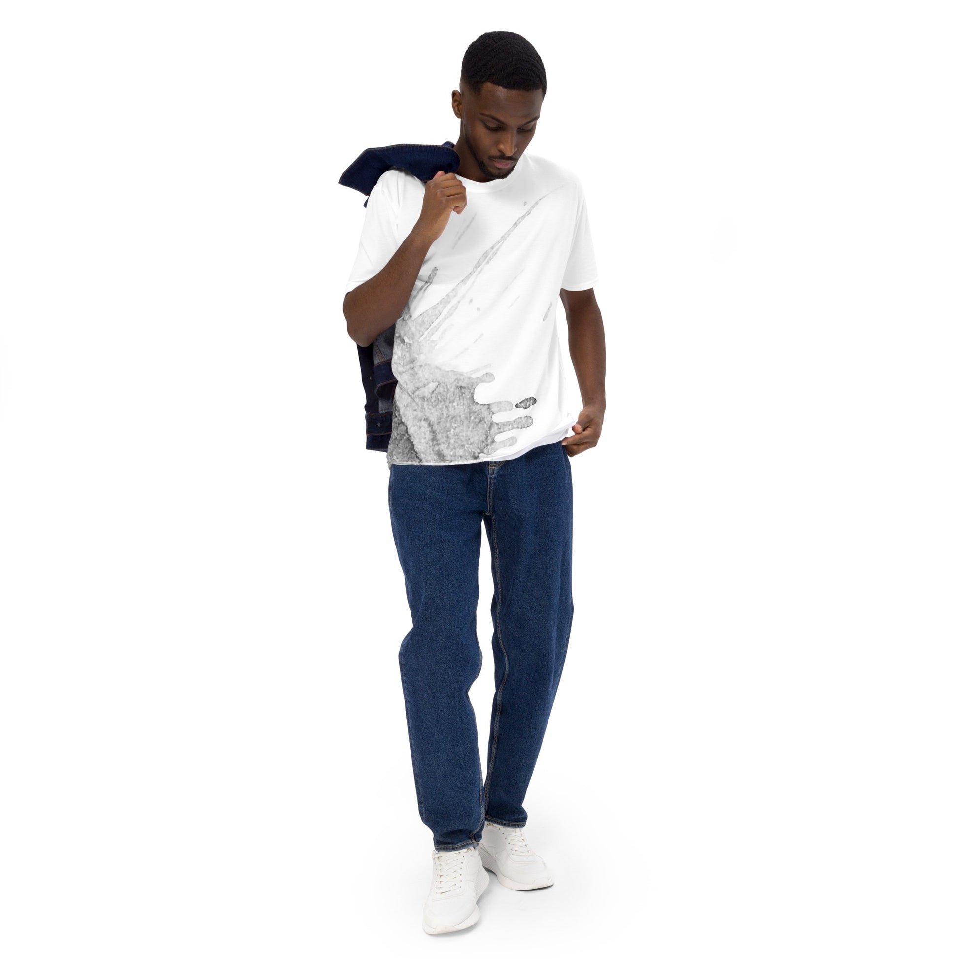 Watercolour Grey Splash - Mens T-Shirt - iSAW Company