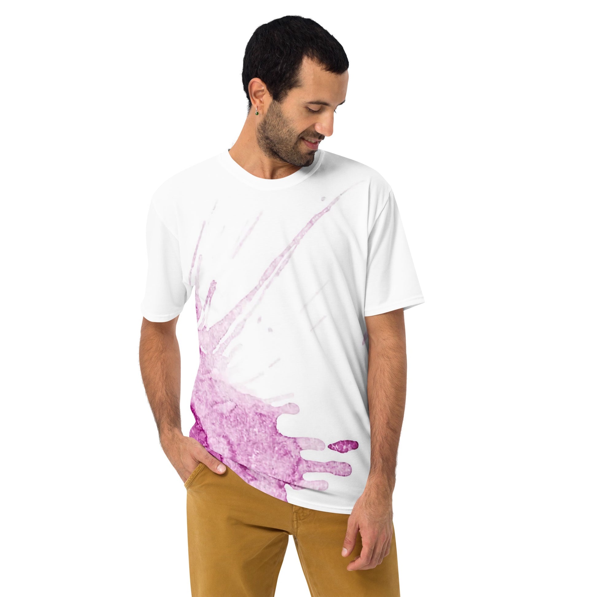 Watercolour Pink Splash - Mens T-Shirt - iSAW Company