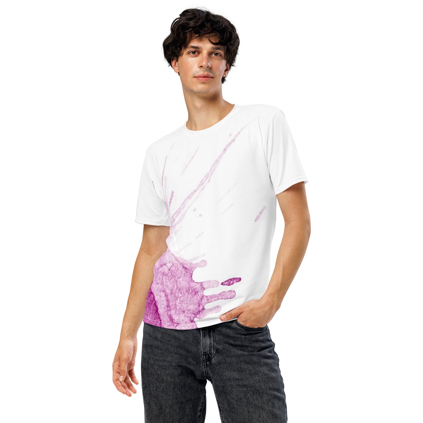 Watercolour Pink Splash - Mens T-Shirt - iSAW Company