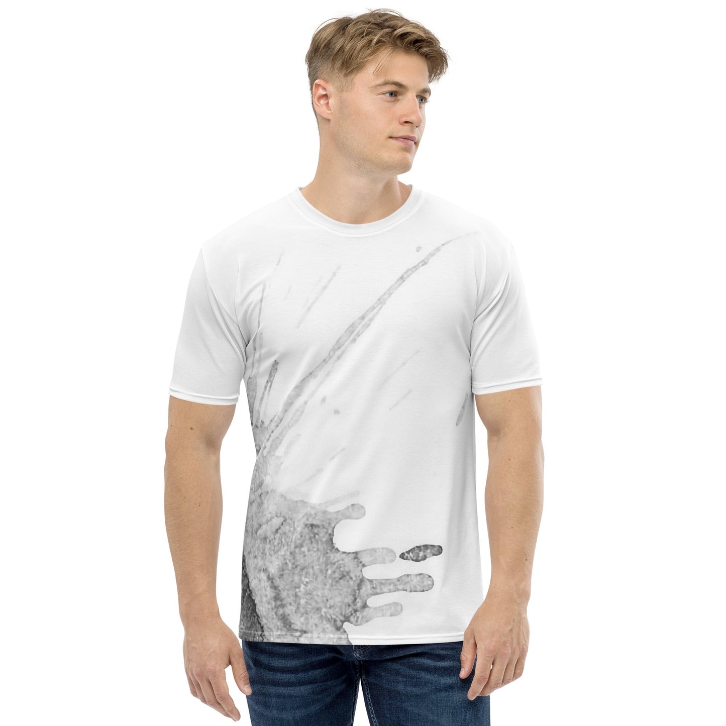 Watercolour Grey Splash - Mens T-Shirt - iSAW Company