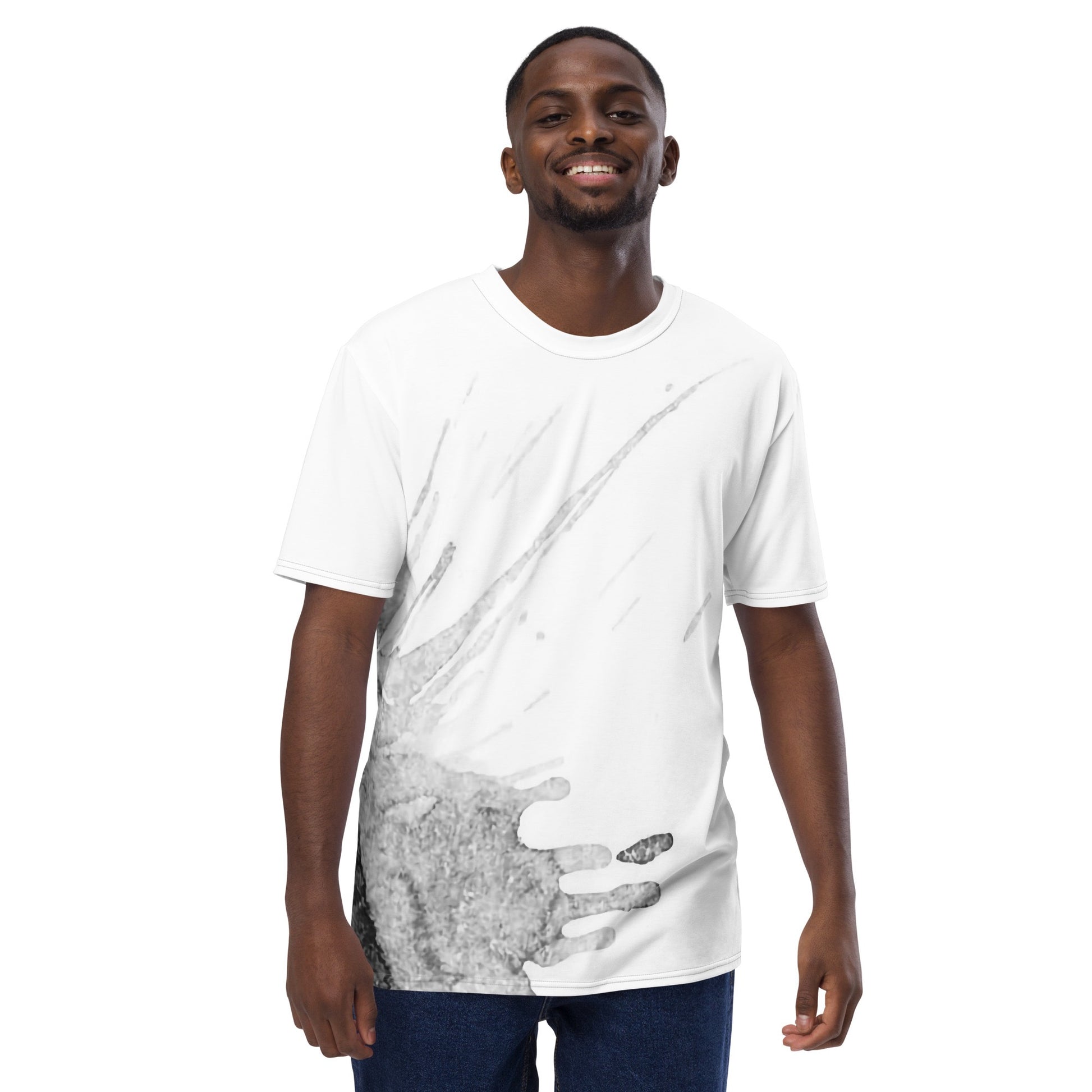 Watercolour Grey Splash - Mens T-Shirt - iSAW Company