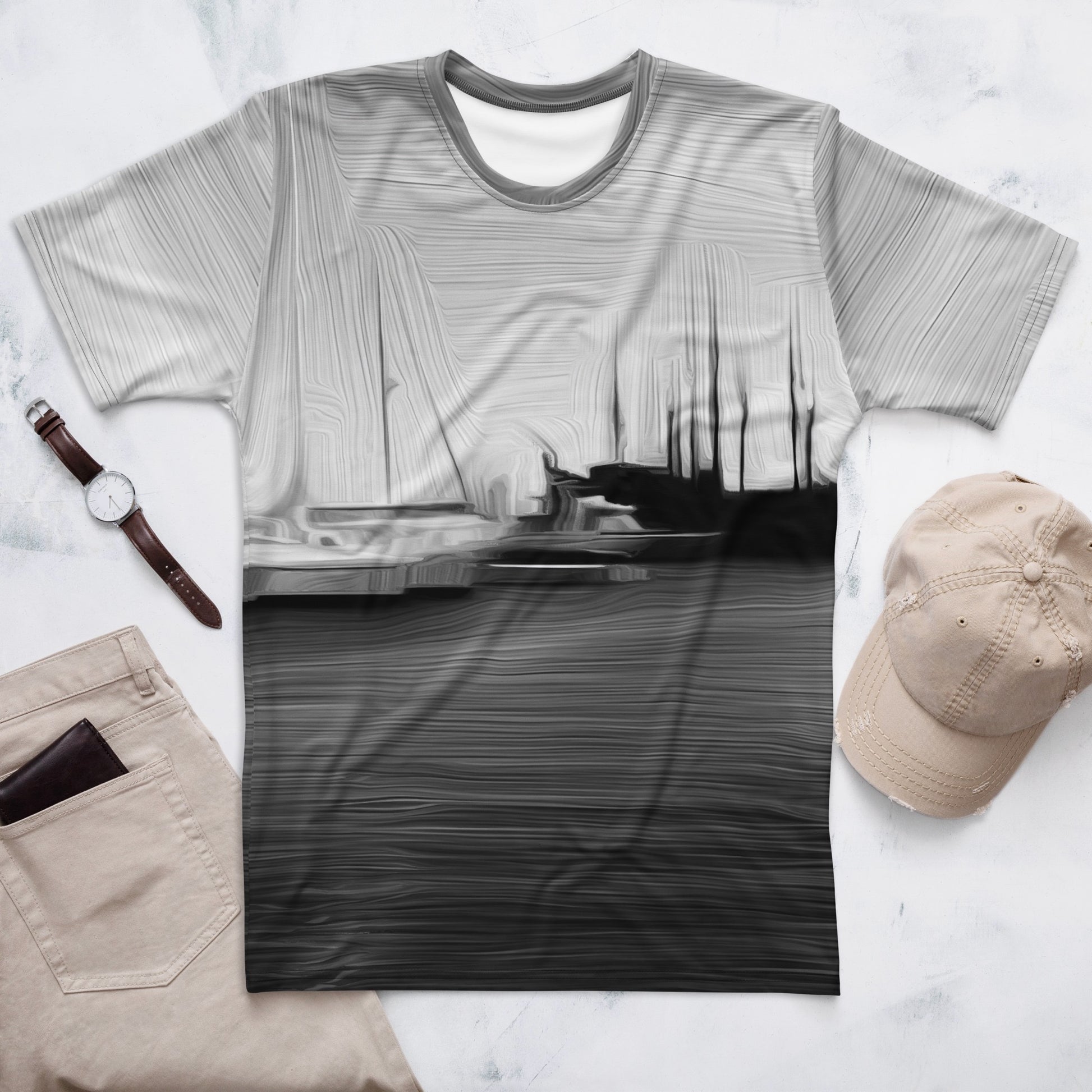 The Sleeping Yachts (at Night) - Mens T-Shirt - iSAW Company