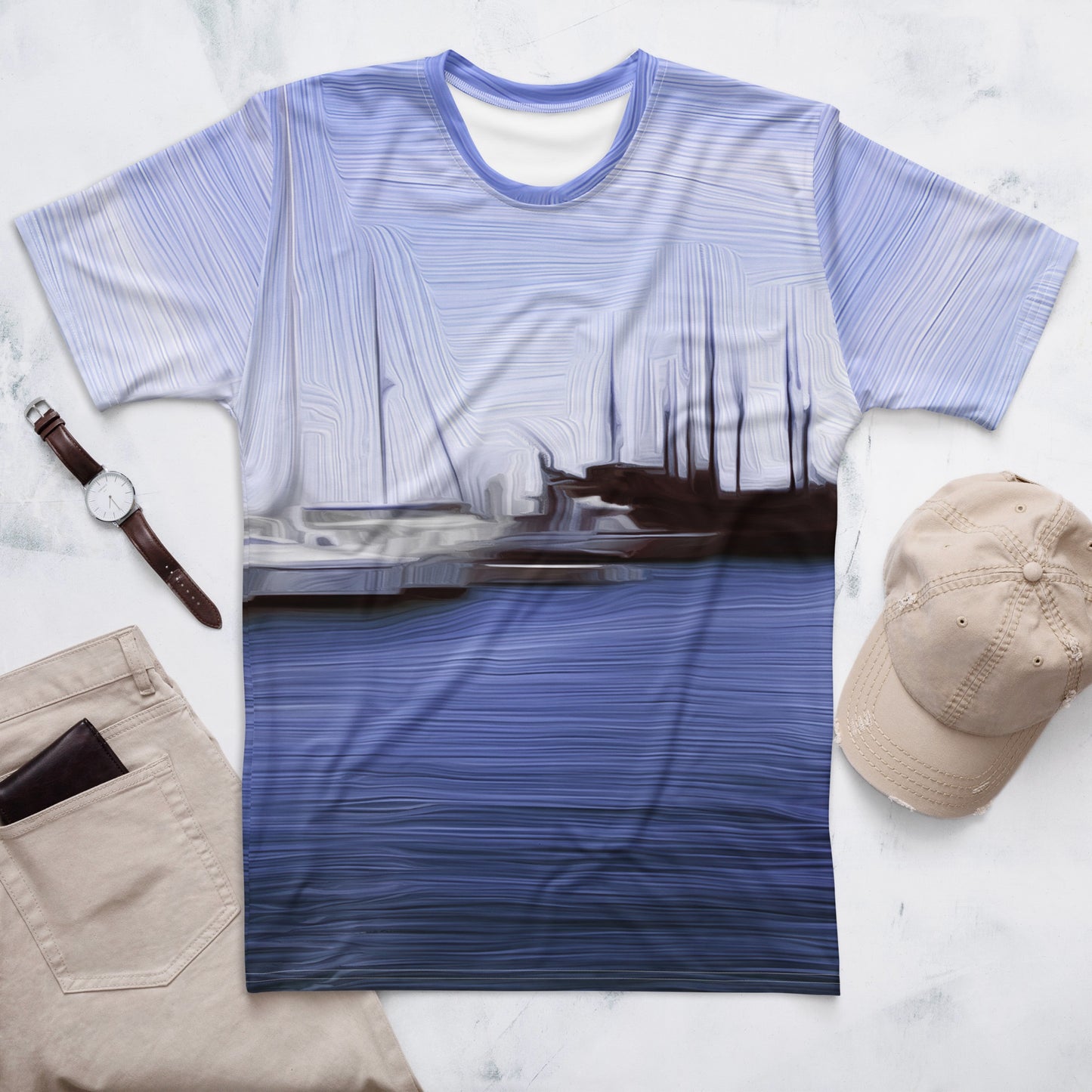The Sleeping Yachts (at Afternoon) - Mens T-Shirt iSAW Company