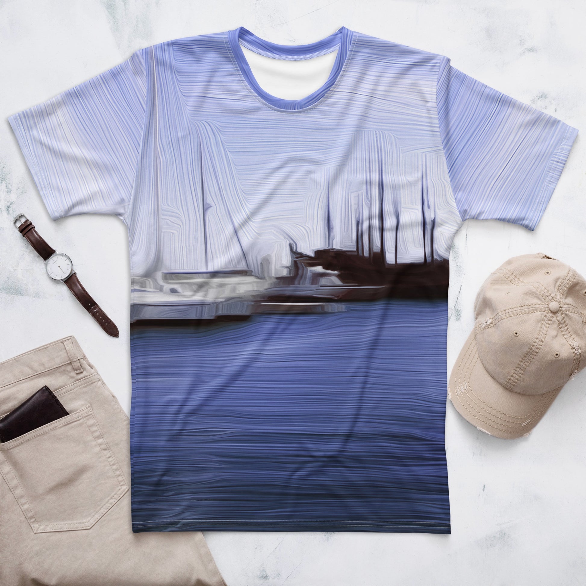 The Sleeping Yachts (at Afternoon) - Mens T-Shirt iSAW Company