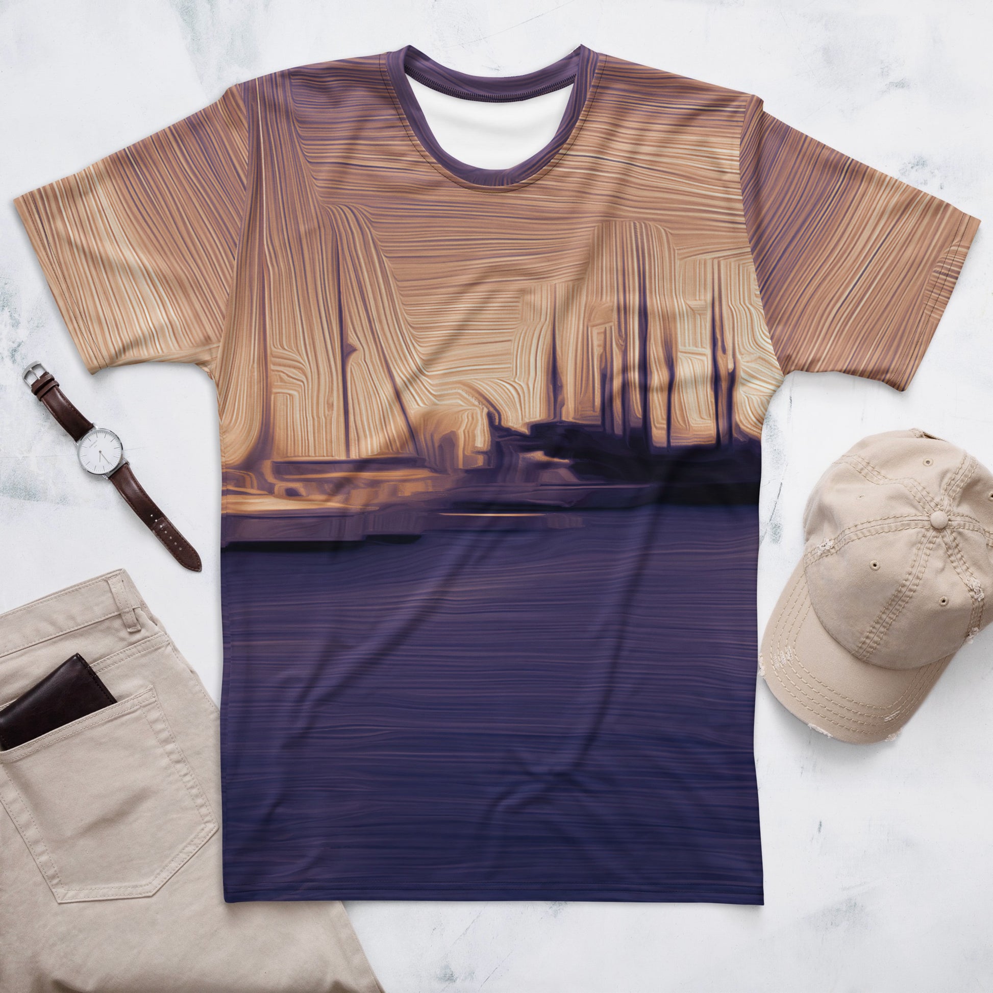 The Sleeping Yachts (at Sunset) - Mens T-Shirt - iSAW Company