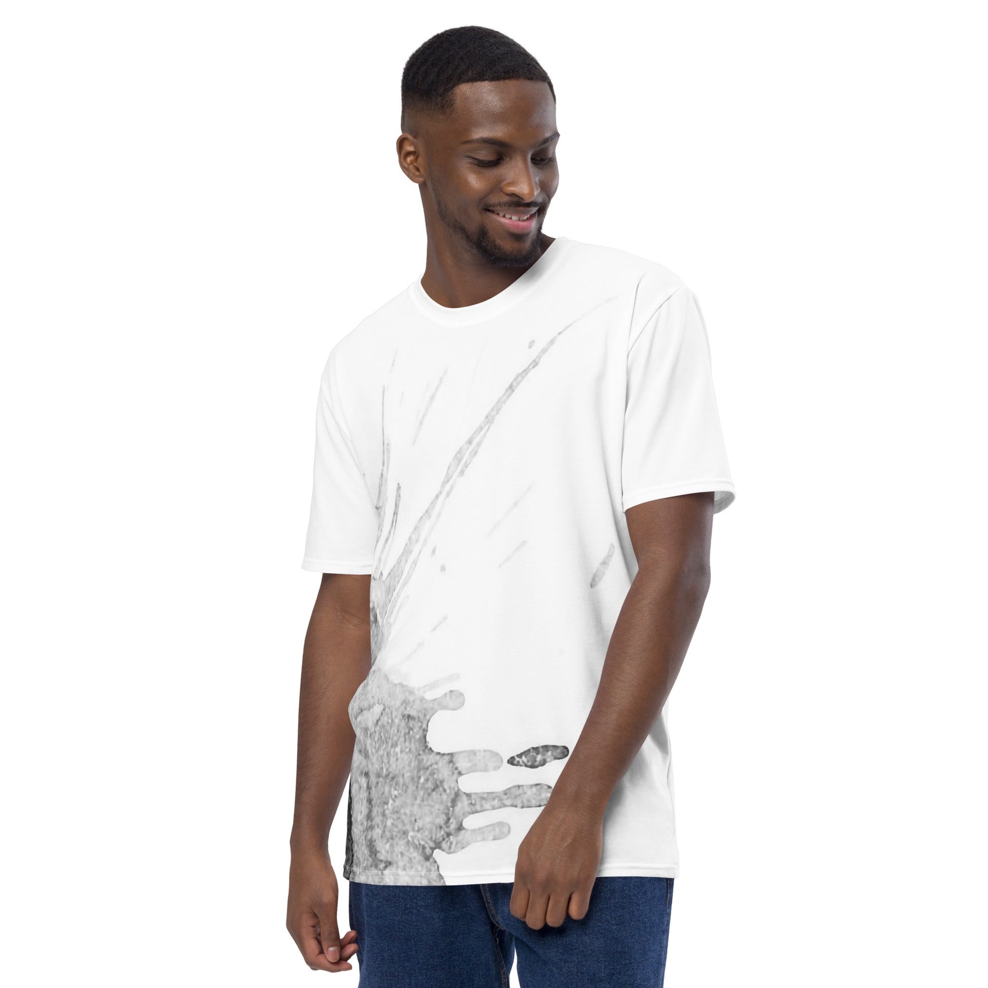 Watercolour Grey Splash - Mens T-Shirt - iSAW Company