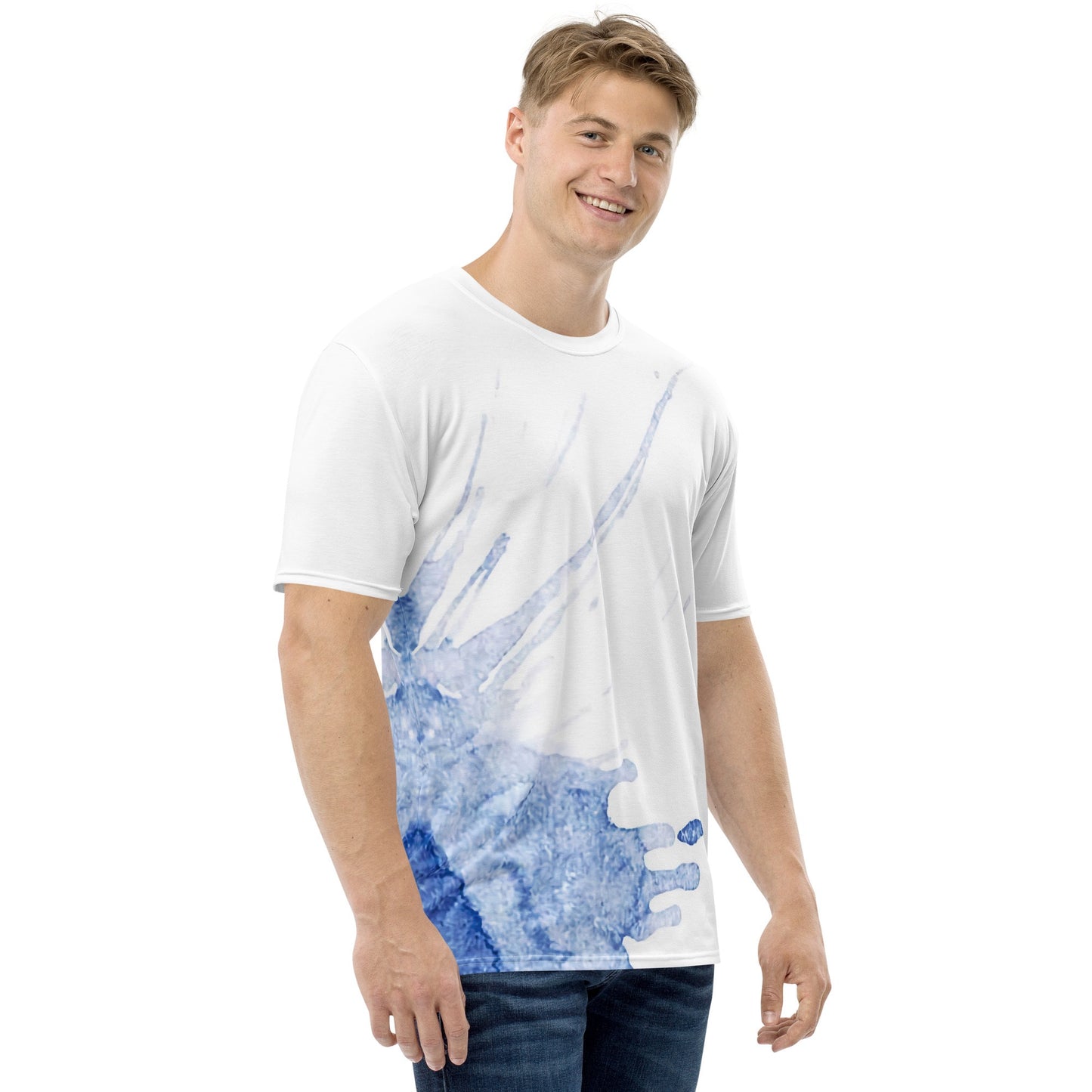 Watercolour Blue Splash - Mens T-Shirt - iSAW Company