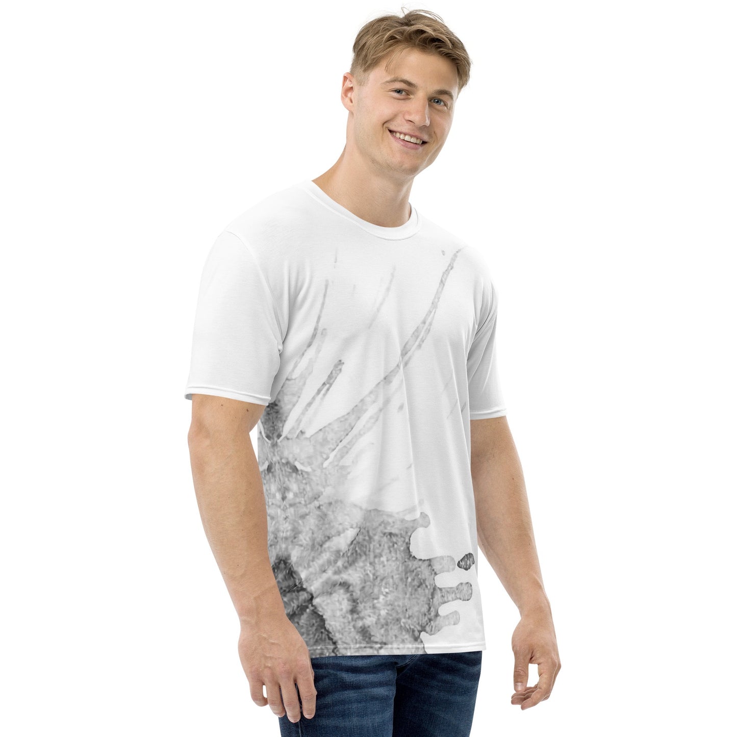 Watercolour Grey Splash - Mens T-Shirt - iSAW Company
