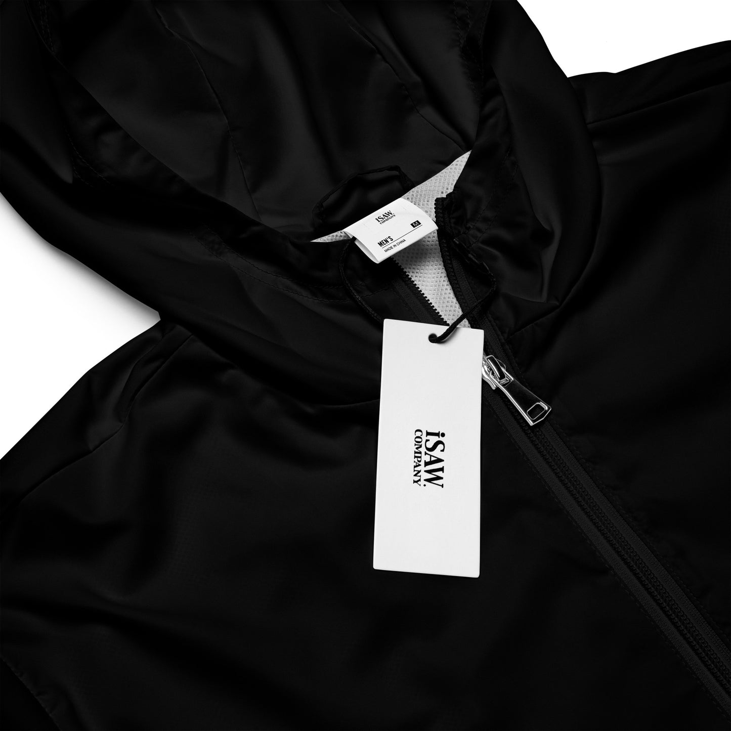 iSAW Mens Black Windbreaker - iSAW Company