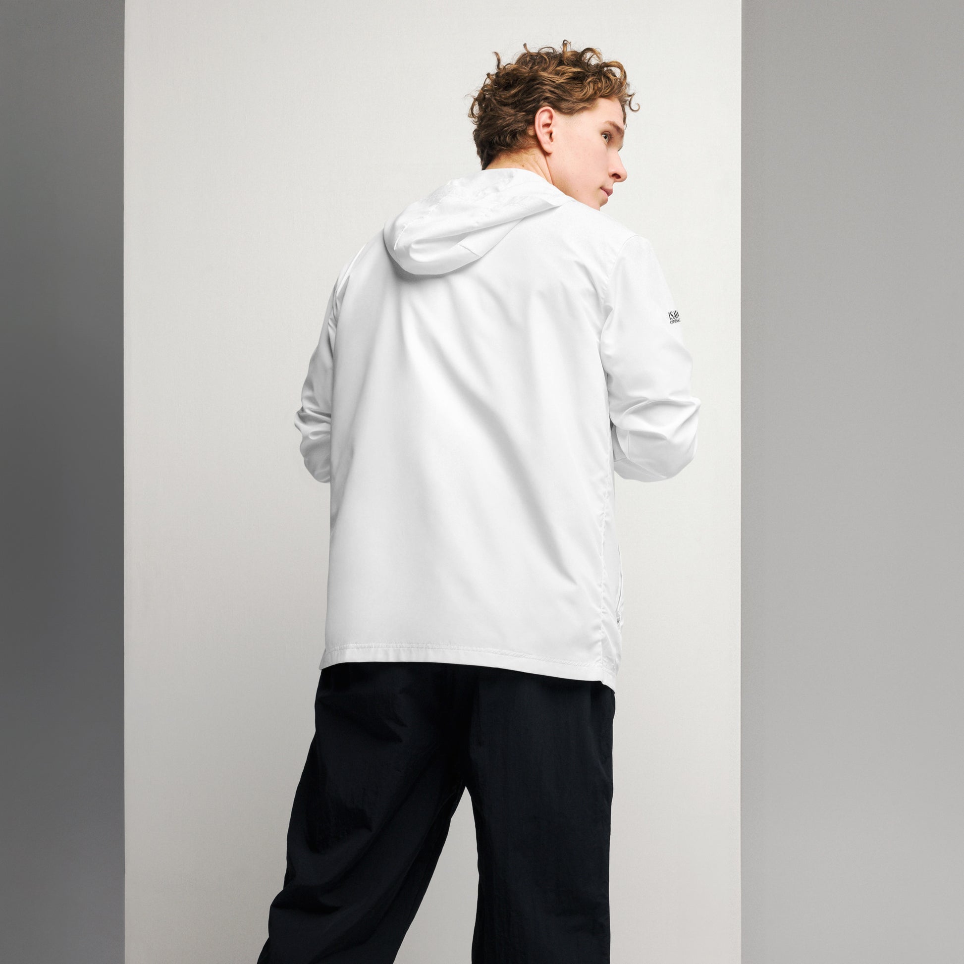 iSAW Mens White Windbreaker - iSAW Company