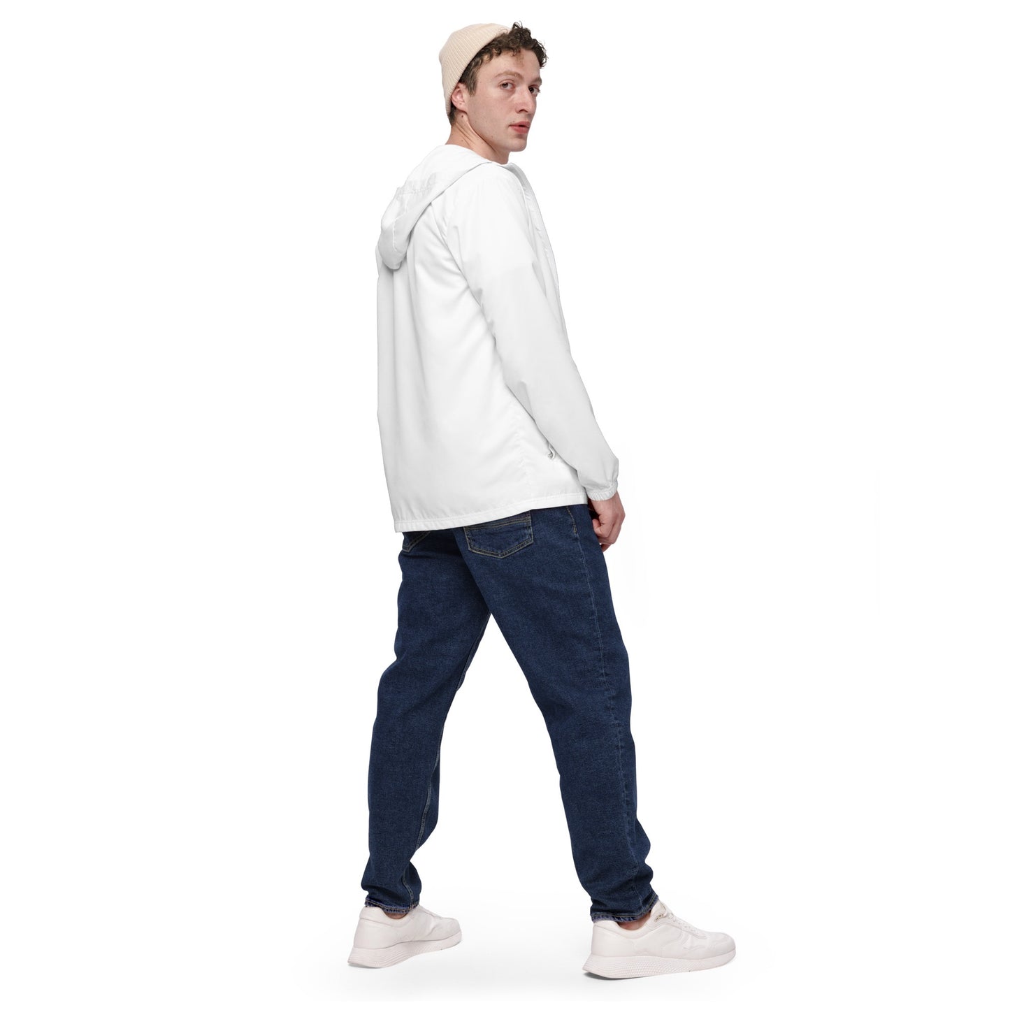 iSAW Mens White Windbreaker - iSAW Company