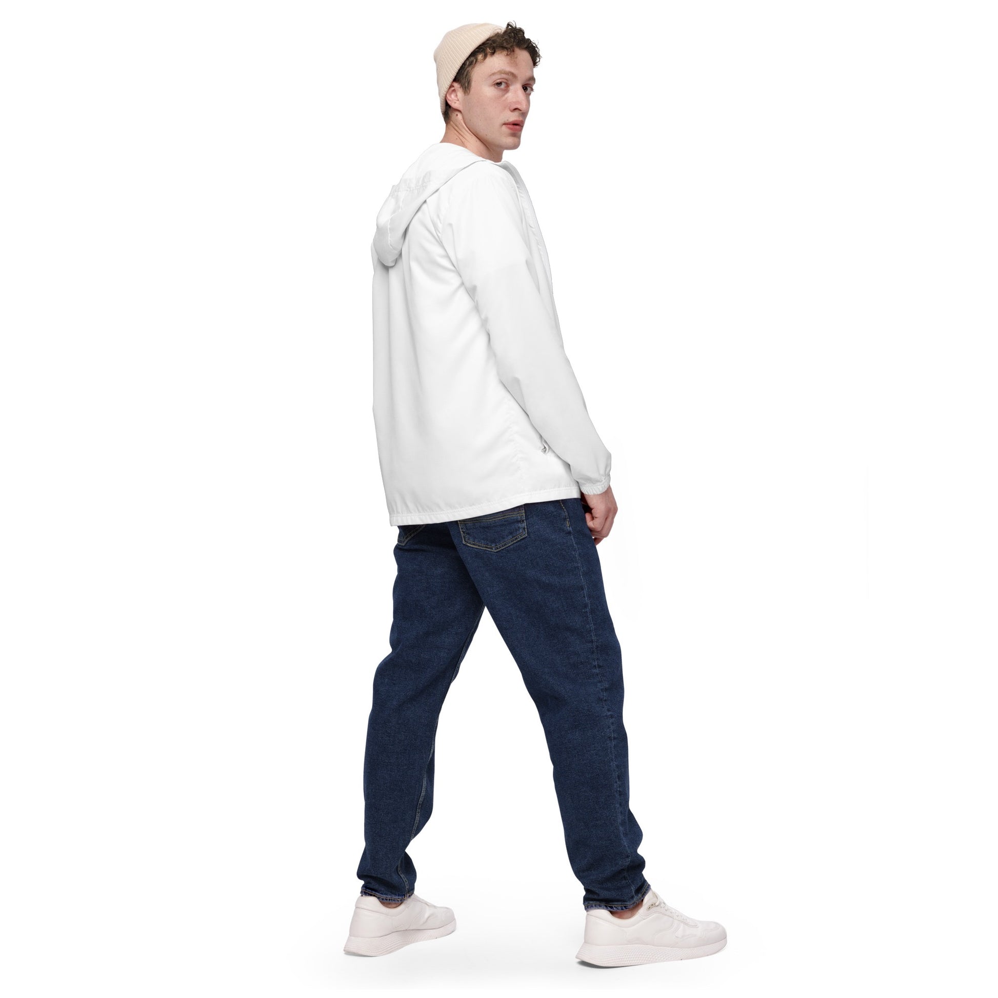 iSAW Mens White Windbreaker - iSAW Company