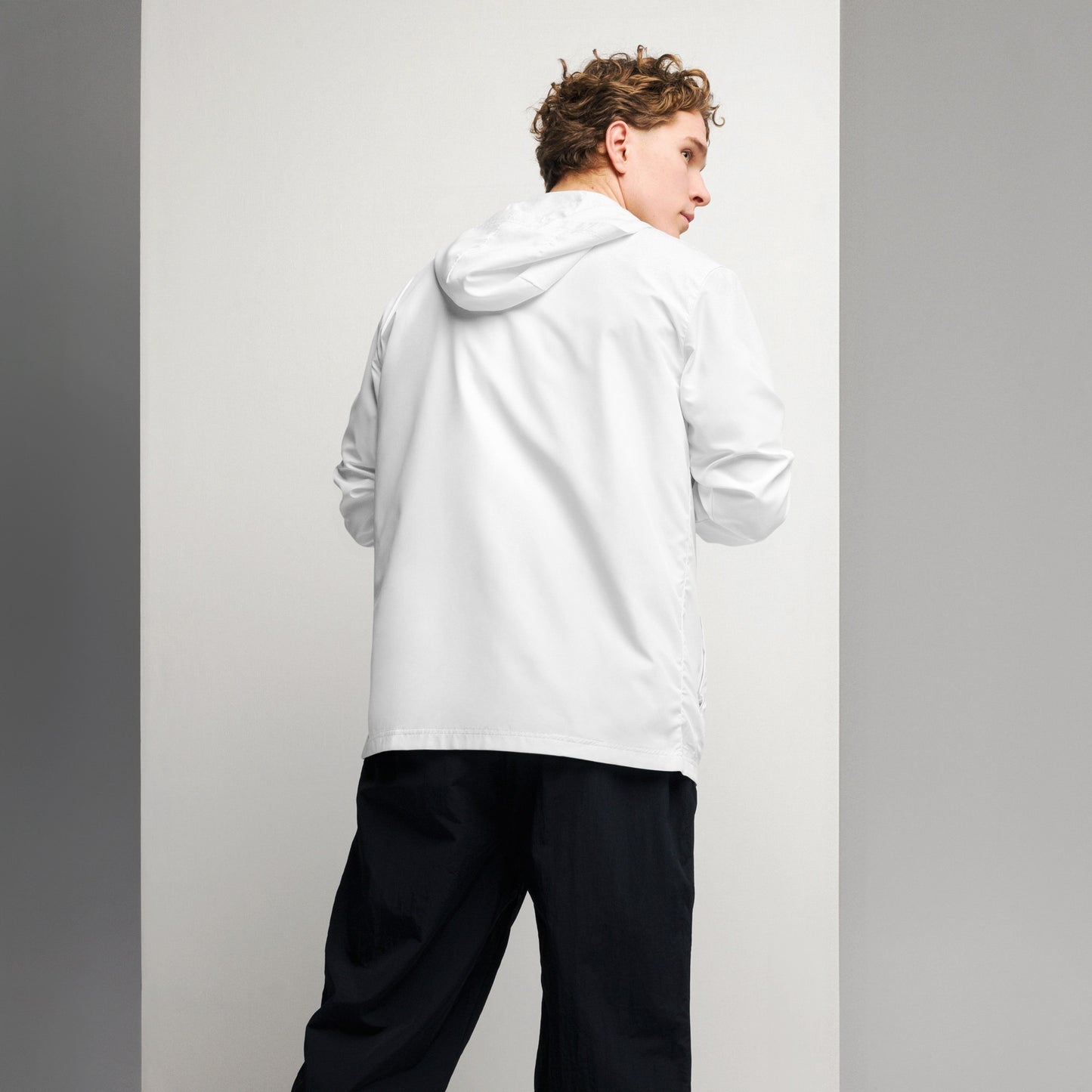 iSAW Mens White Windbreaker - iSAW Company