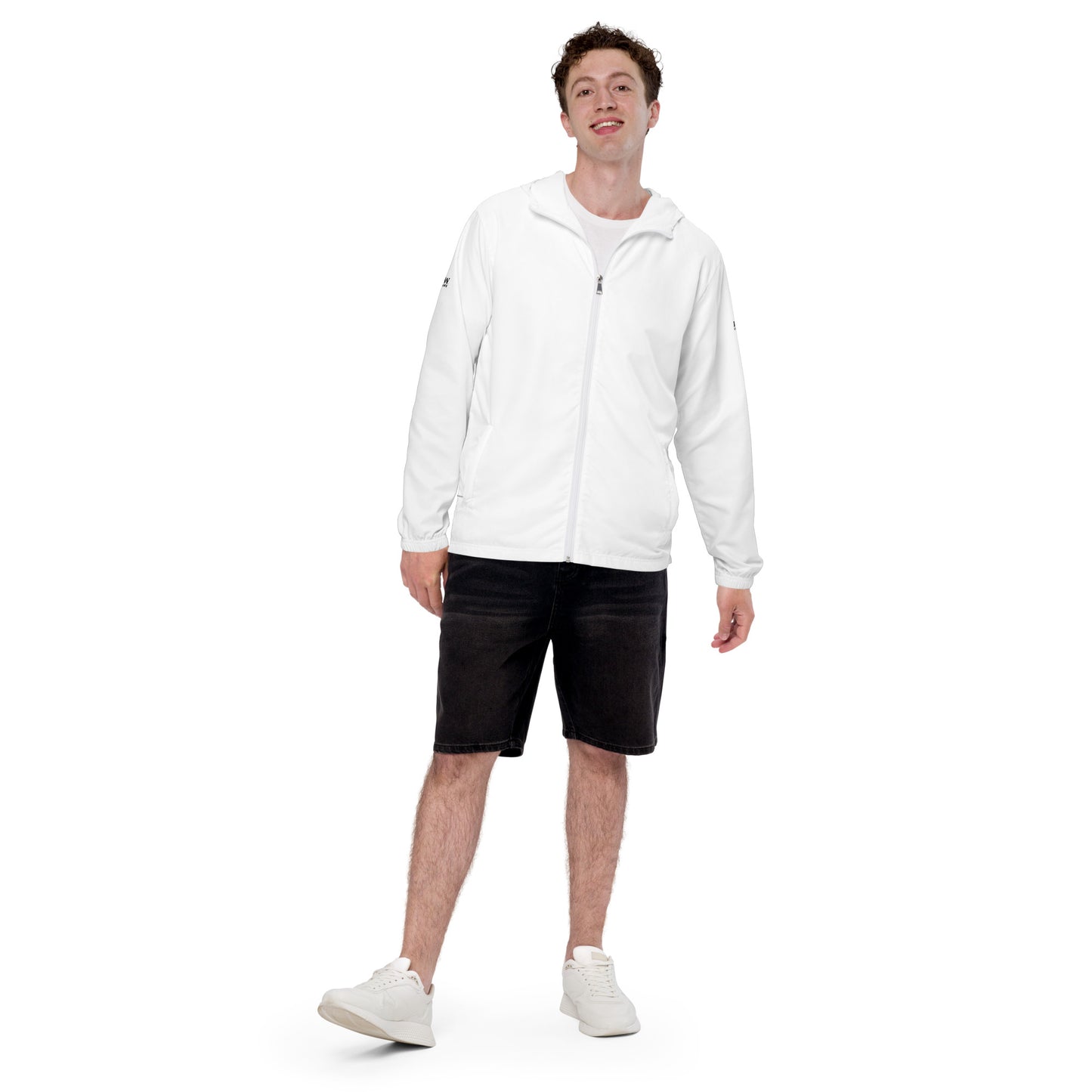 iSAW Mens White Windbreaker - iSAW Company