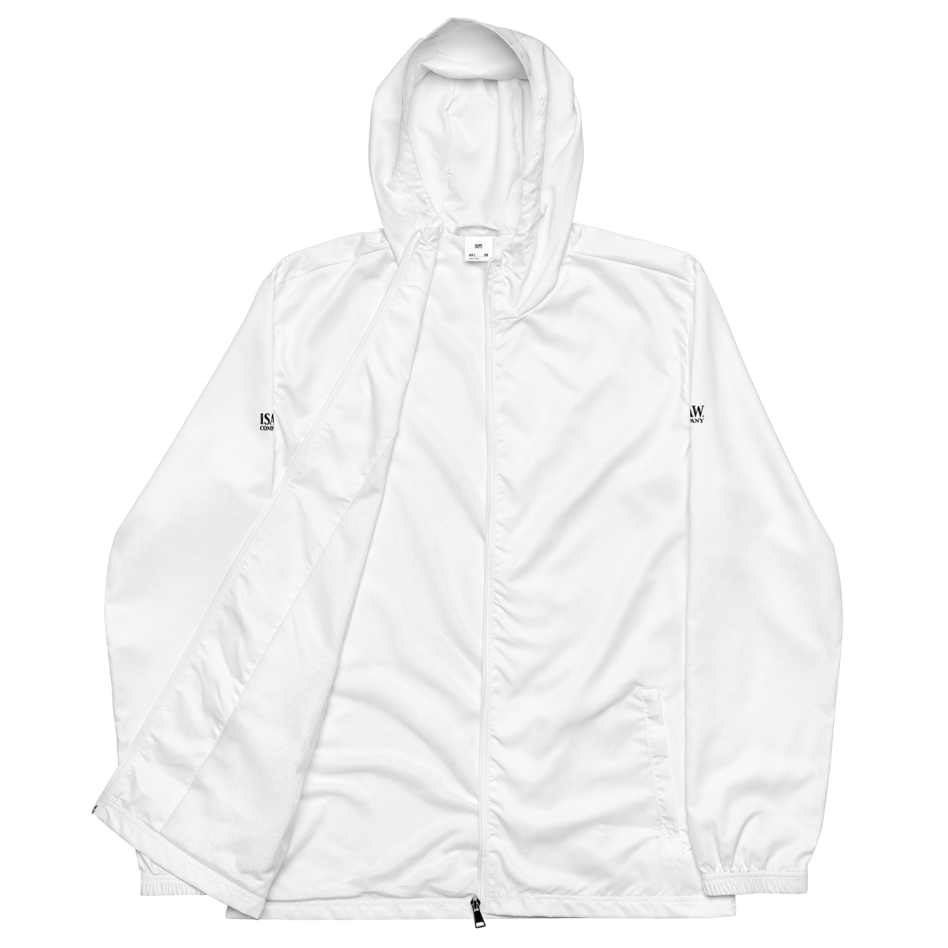 iSAW Mens White Windbreaker - iSAW Company