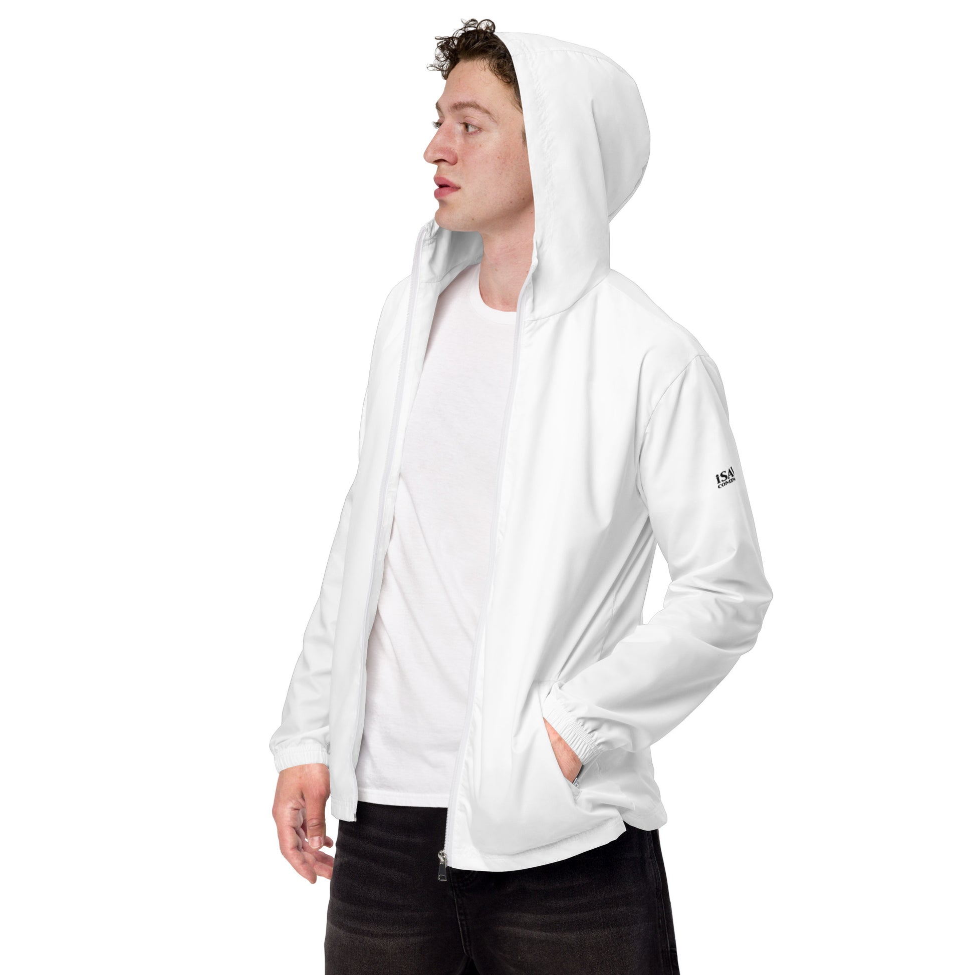 iSAW Mens White Windbreaker - iSAW Company
