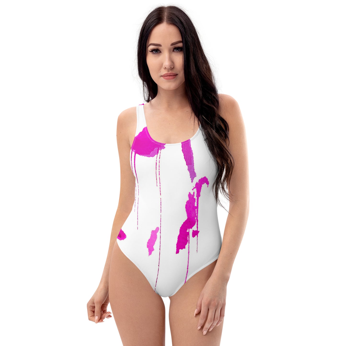 Tracks Of My Tears - Womens Pink One - Piece Swimsuit - iSAW Company