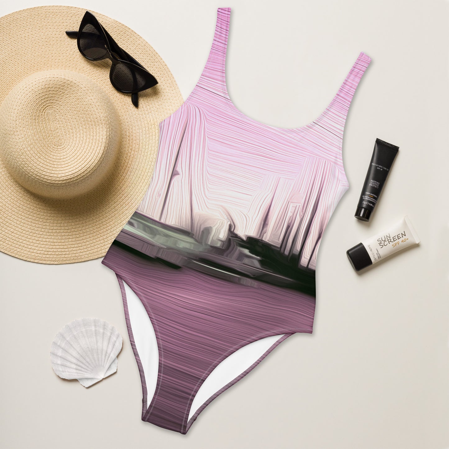 The Sleeping Yachts (at Evening) - Womens One - Piece Swimsuit - iSAW Company